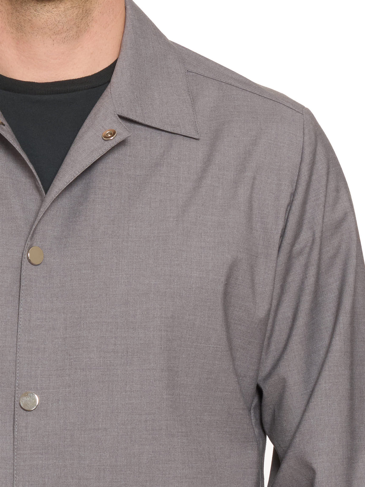PIETRA SALATA Napoli "Paul" Gray Lightweight Overshirt Jacket NEW
