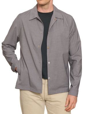 PIETRA SALATA Napoli "Paul" Gray Lightweight Overshirt Jacket NEW