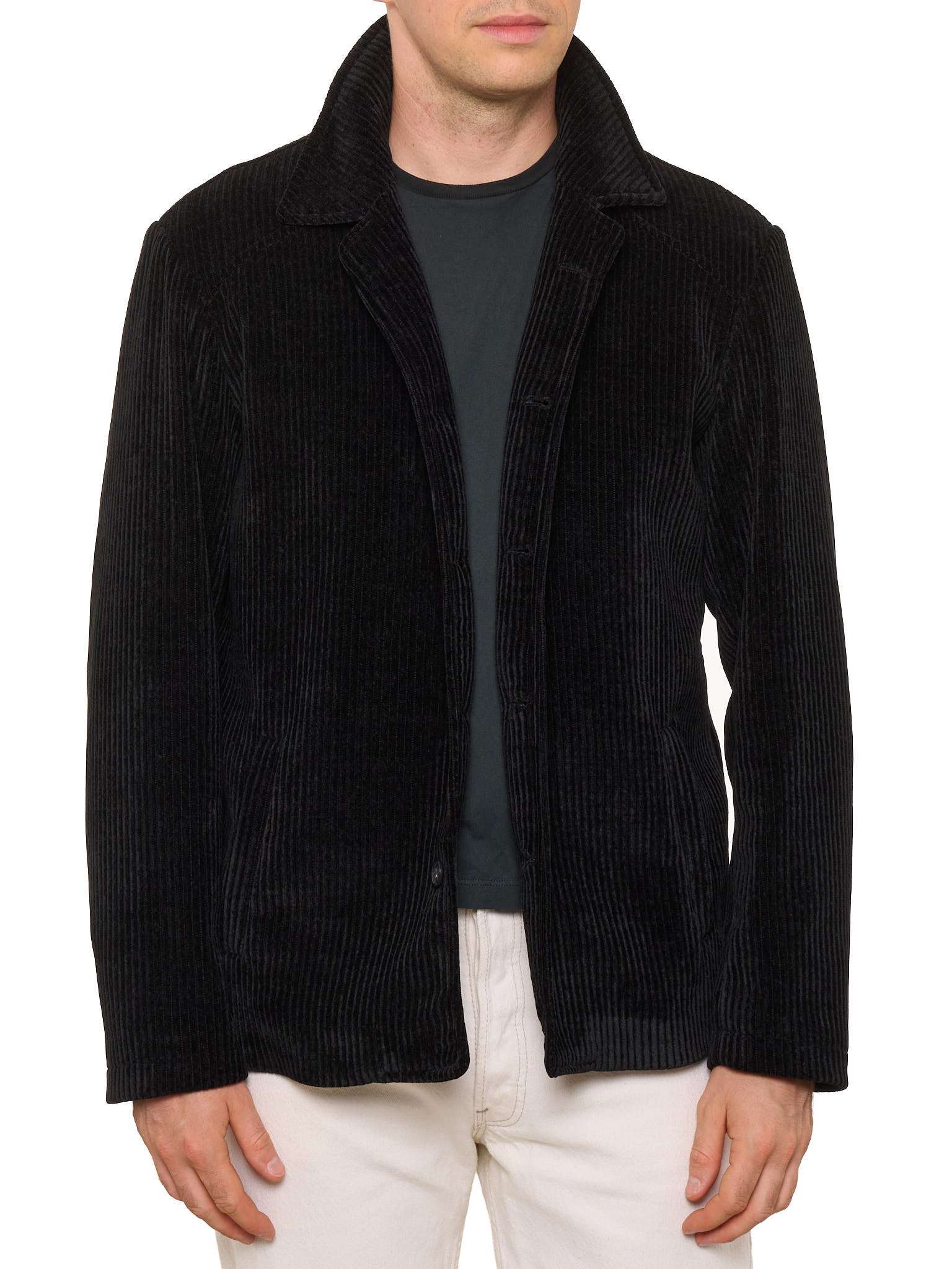 PIETRA SALATA Napoli "Ralph" Black Cotton Corduroy Stretch Jacket NEW