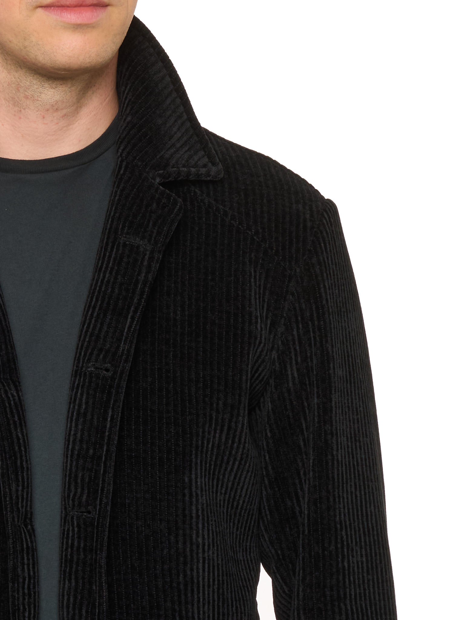 PIETRA SALATA Napoli "Ralph" Black Cotton Corduroy Stretch Jacket NEW