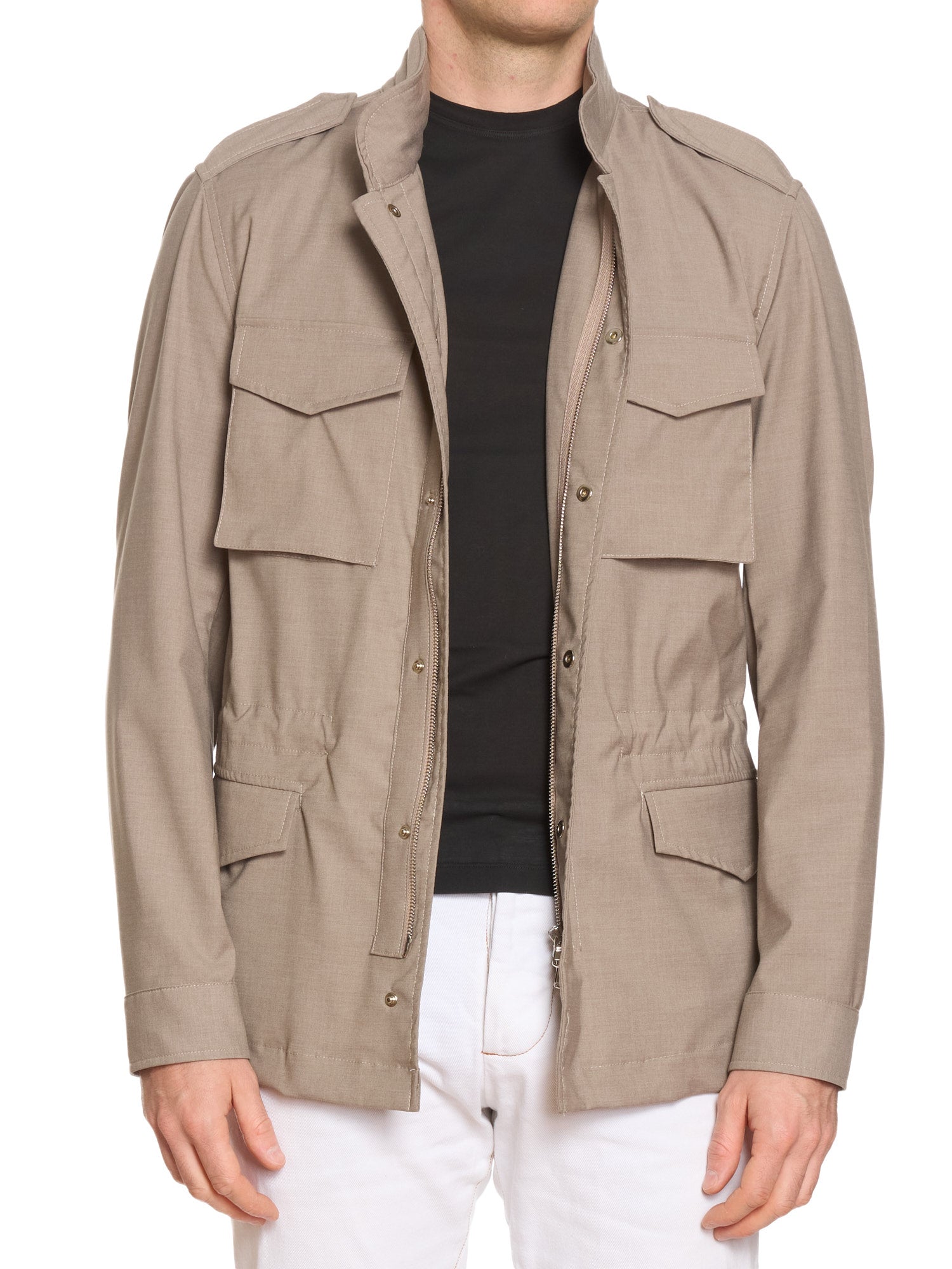 PIETRA SALATA Napoli "Sahara" Beige Safari Jacket Field Coat