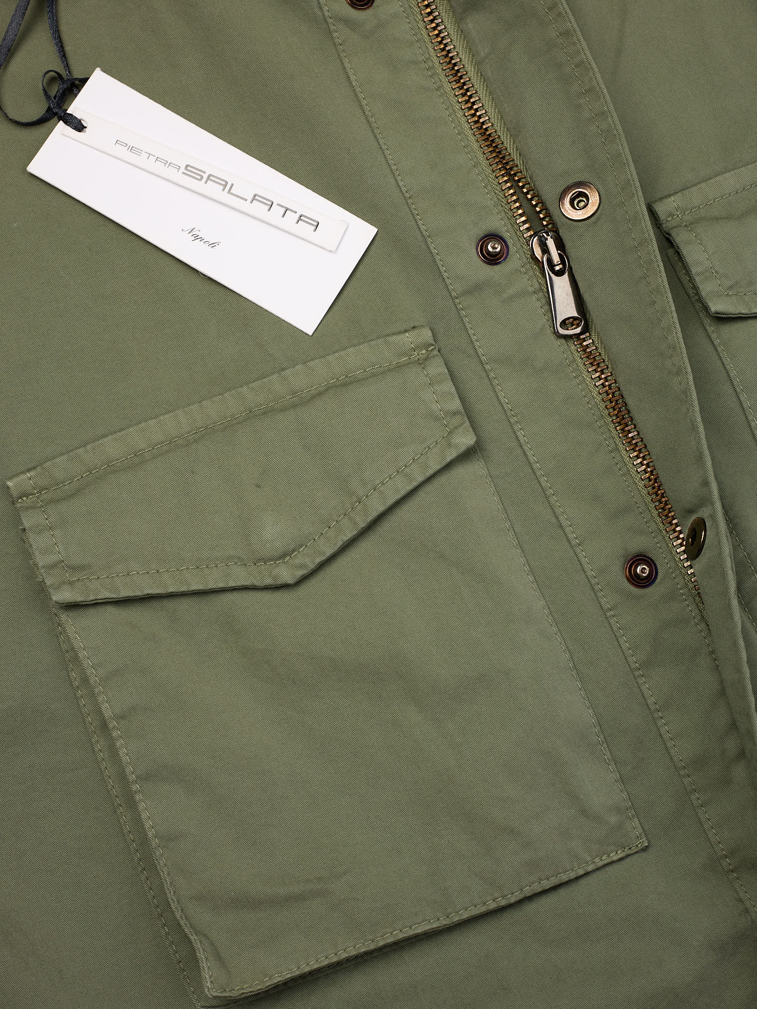 PIETRA SALATA Napoli "Sahara" Green Washed Safari Jacket Field Coat