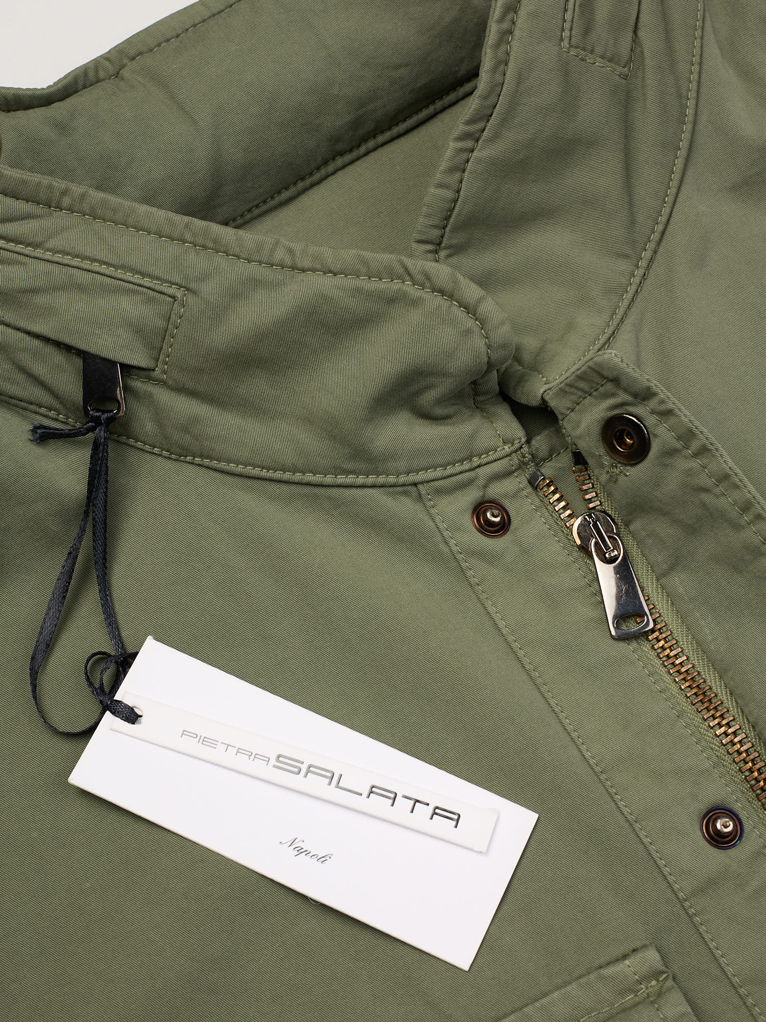 PIETRA SALATA Napoli "Sahara" Green Washed Safari Jacket Field Coat