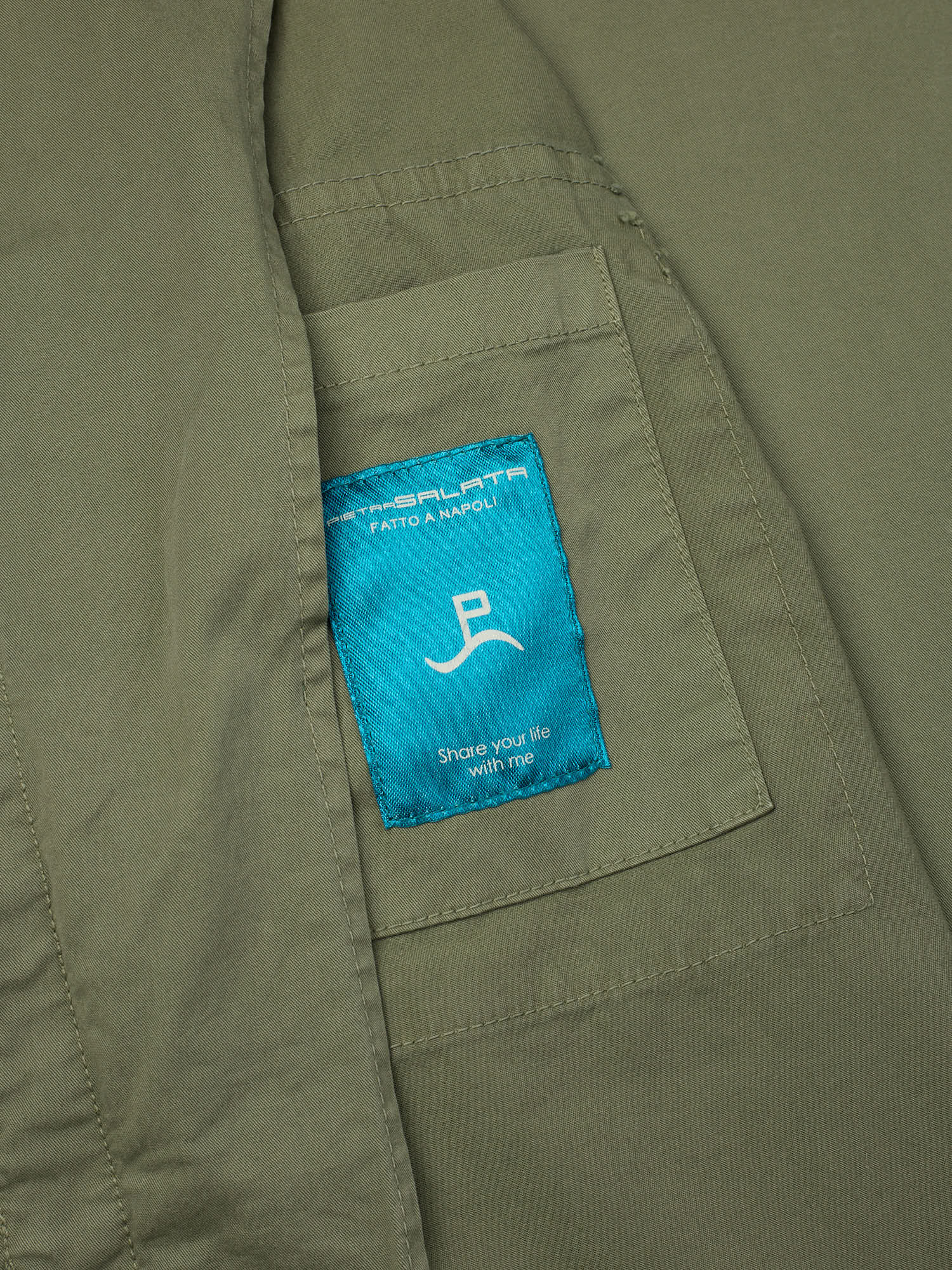PIETRA SALATA Napoli "Sahara" Green Washed Safari Jacket Field Coat