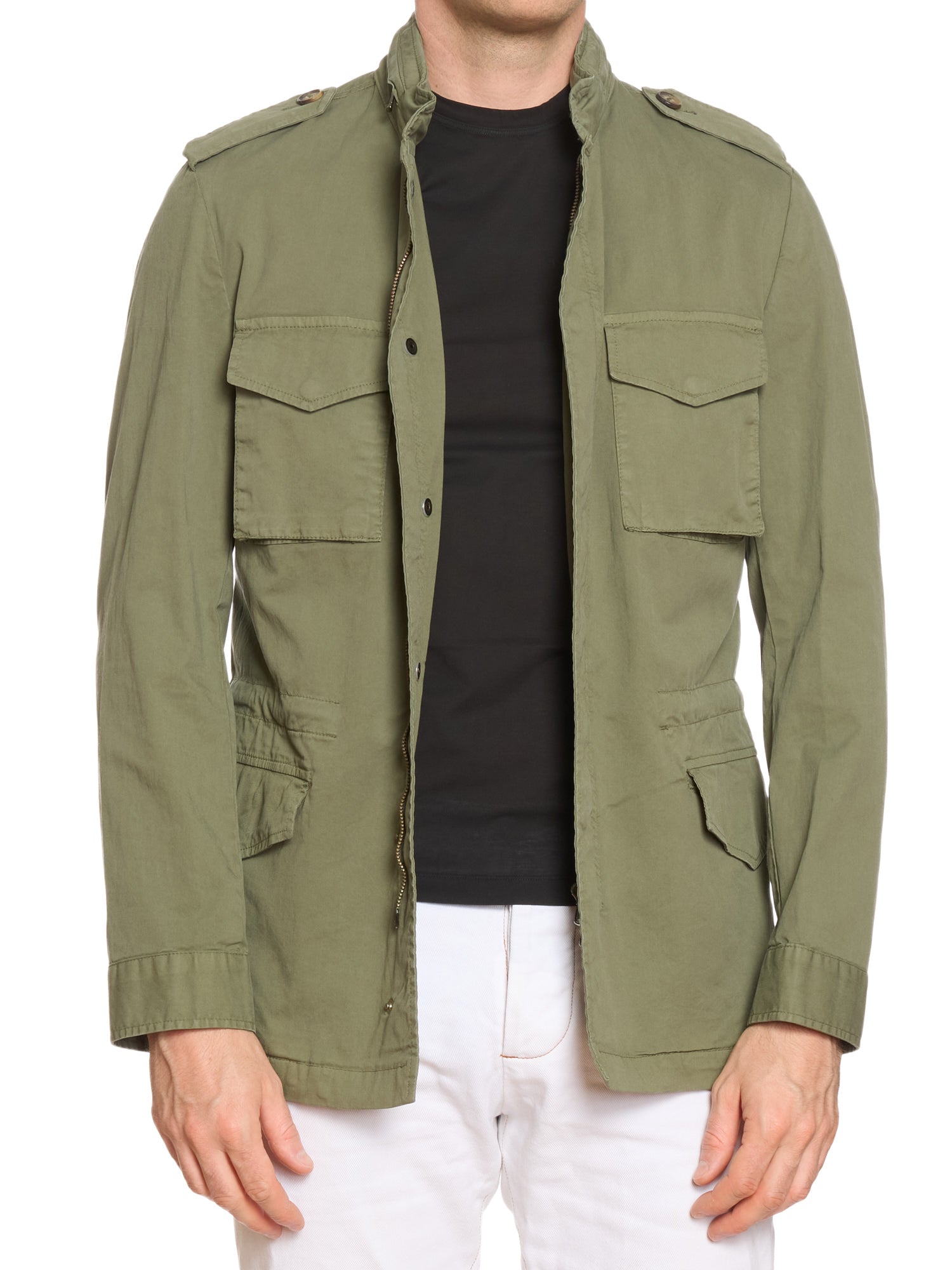PIETRA SALATA Napoli "Sahara" Green Washed Safari Jacket Field Coat