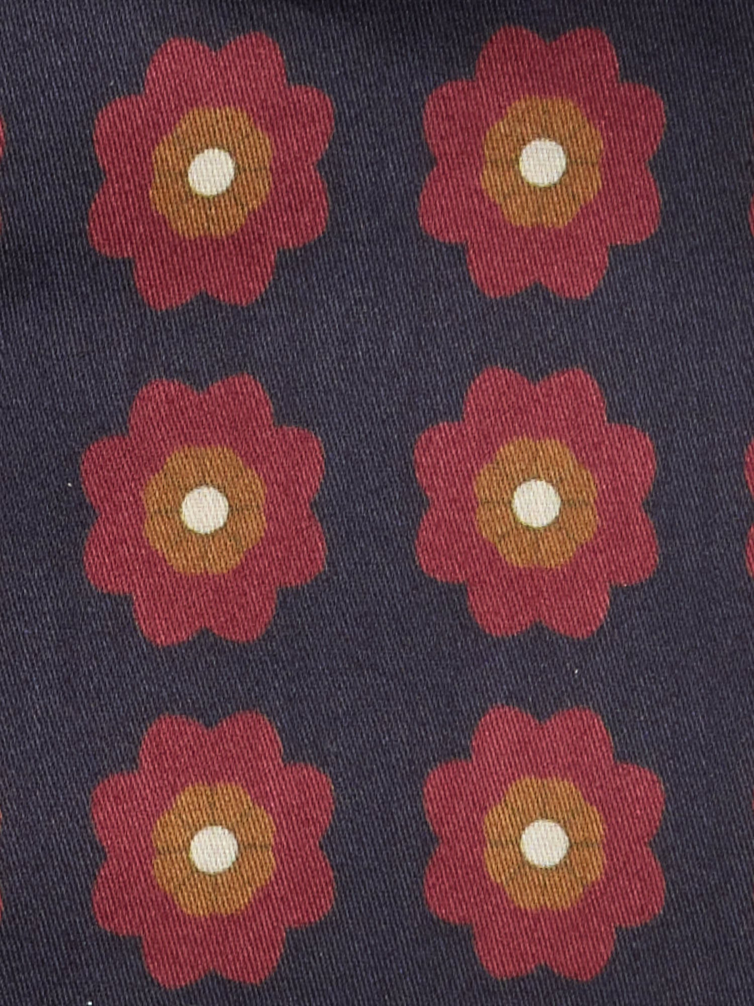 PIETRA SALATA Navy Blue Medallion Cotton Spread Collar Shirt