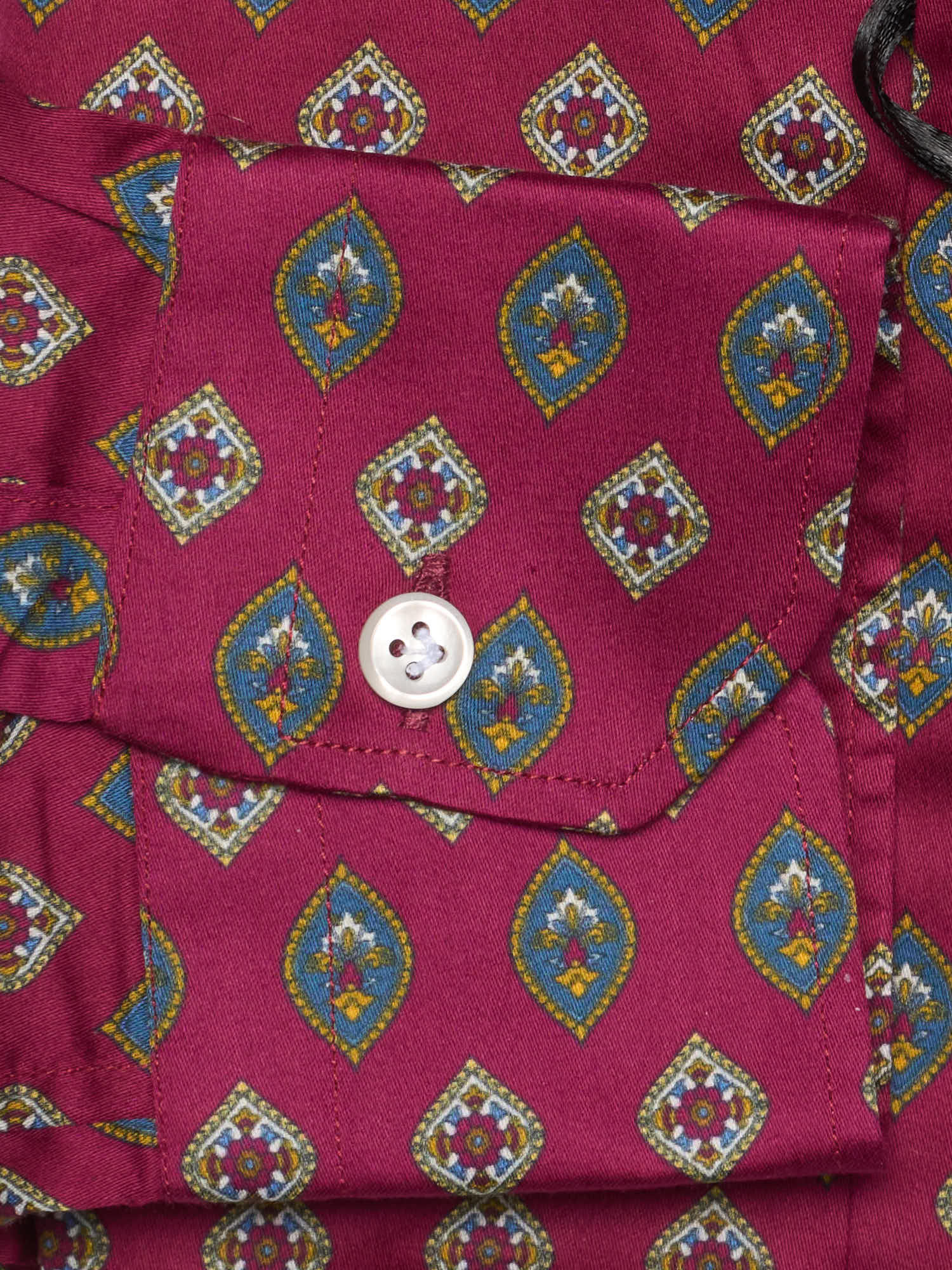 PIETRA SALATA Purple Geometric Pattern Cotton Shirt