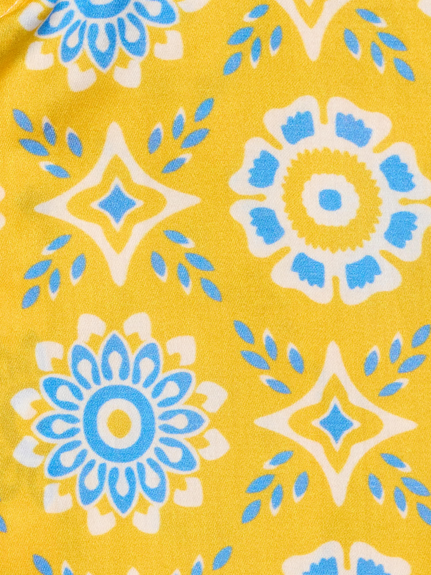 PIETRA SALATA Yellow-Blue Geometric Pattern Cotton Shirt