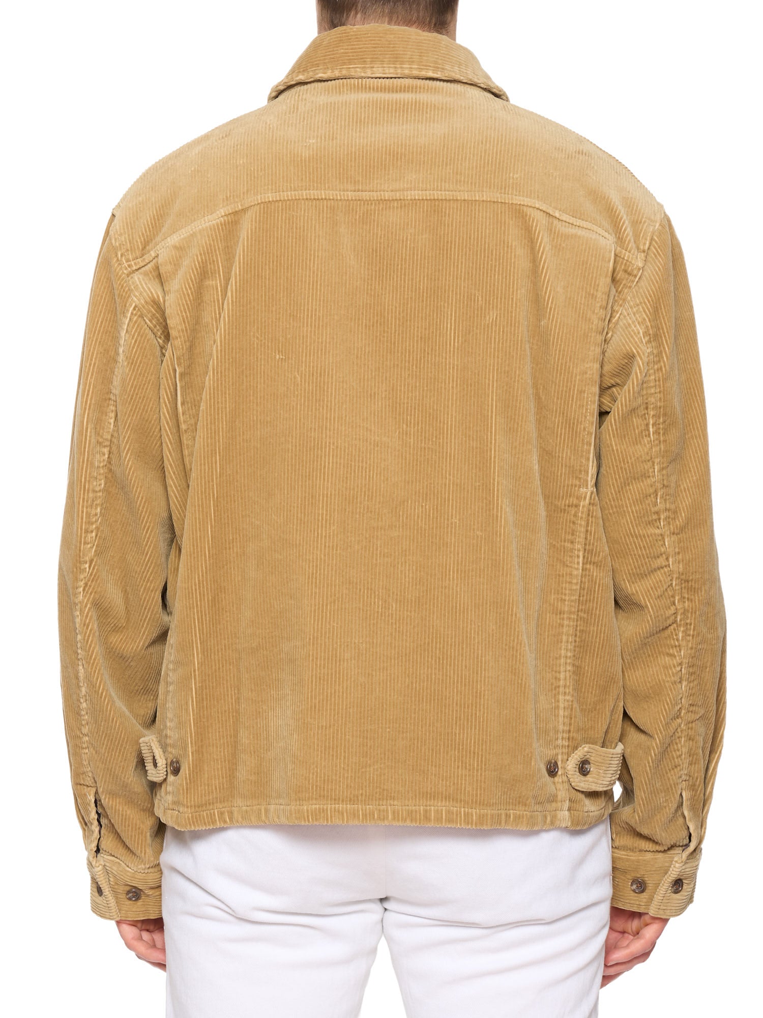 POLO RALPH LAUREN Beige Cotton Corduroy Harrington Jacket Vintage NOS