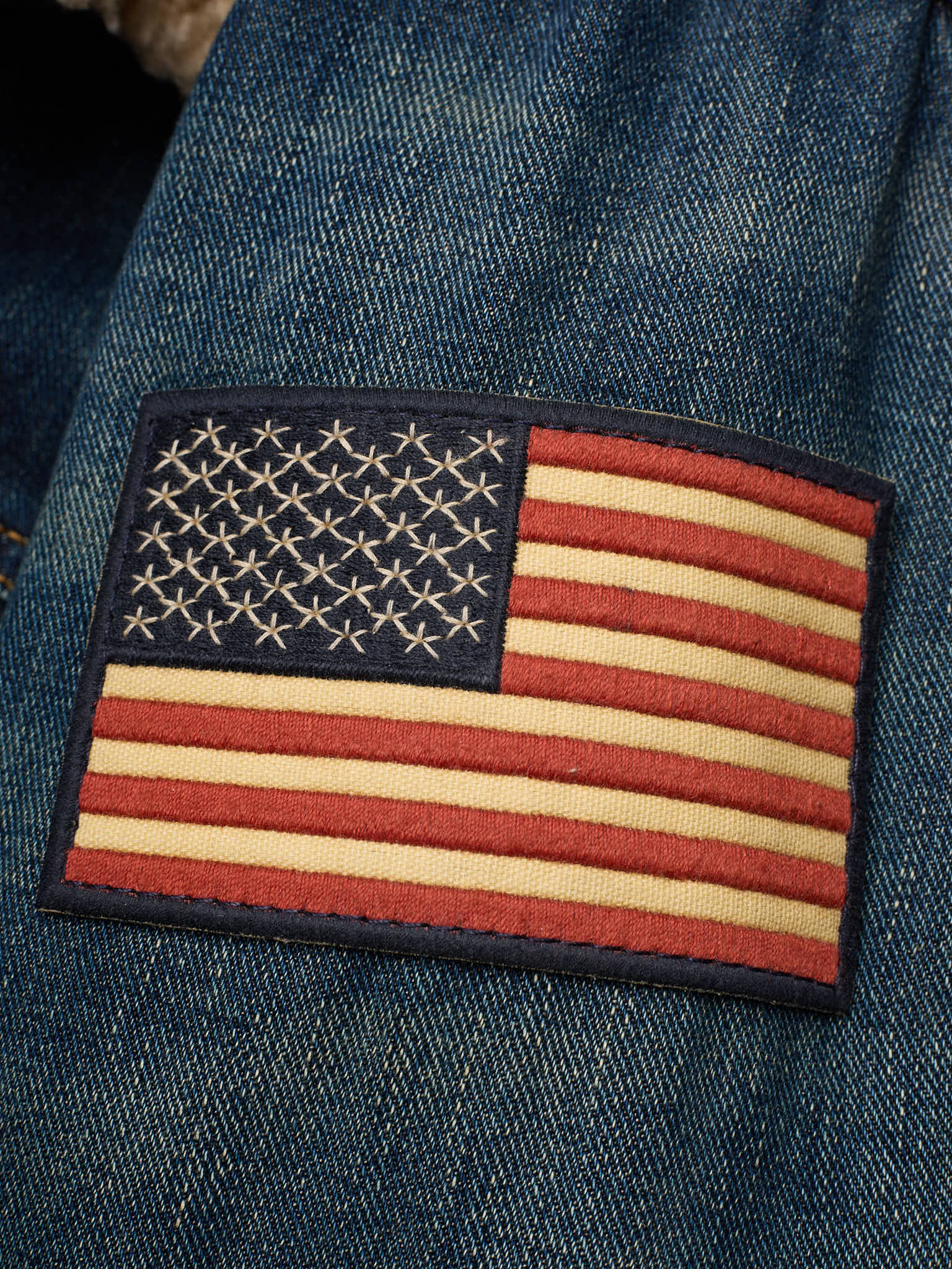 POLO RALPH LAUREN Blue Sherpa Lined Denim Trucker Jacket