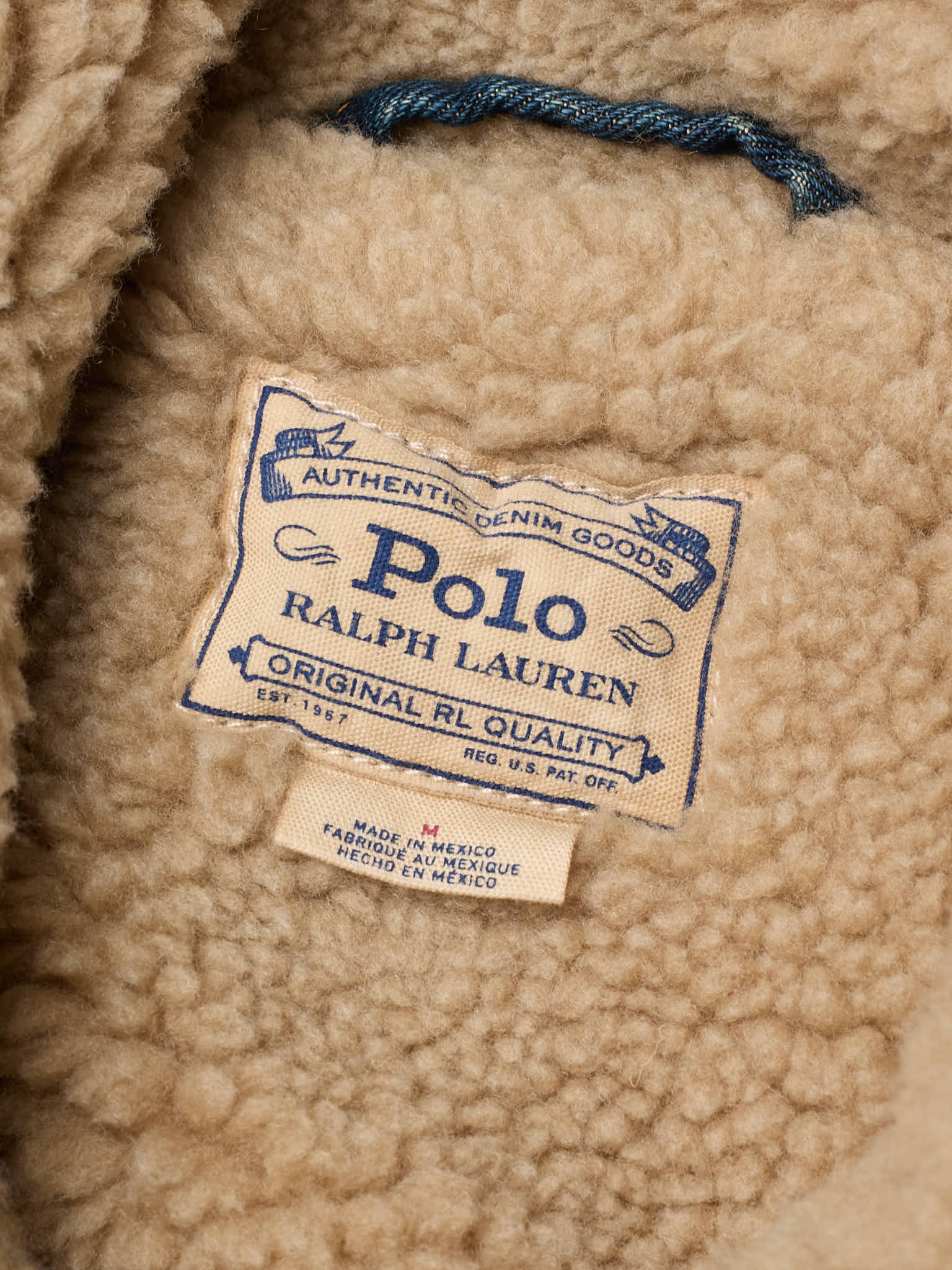 POLO RALPH LAUREN Blue Sherpa Lined Denim Trucker Jacket