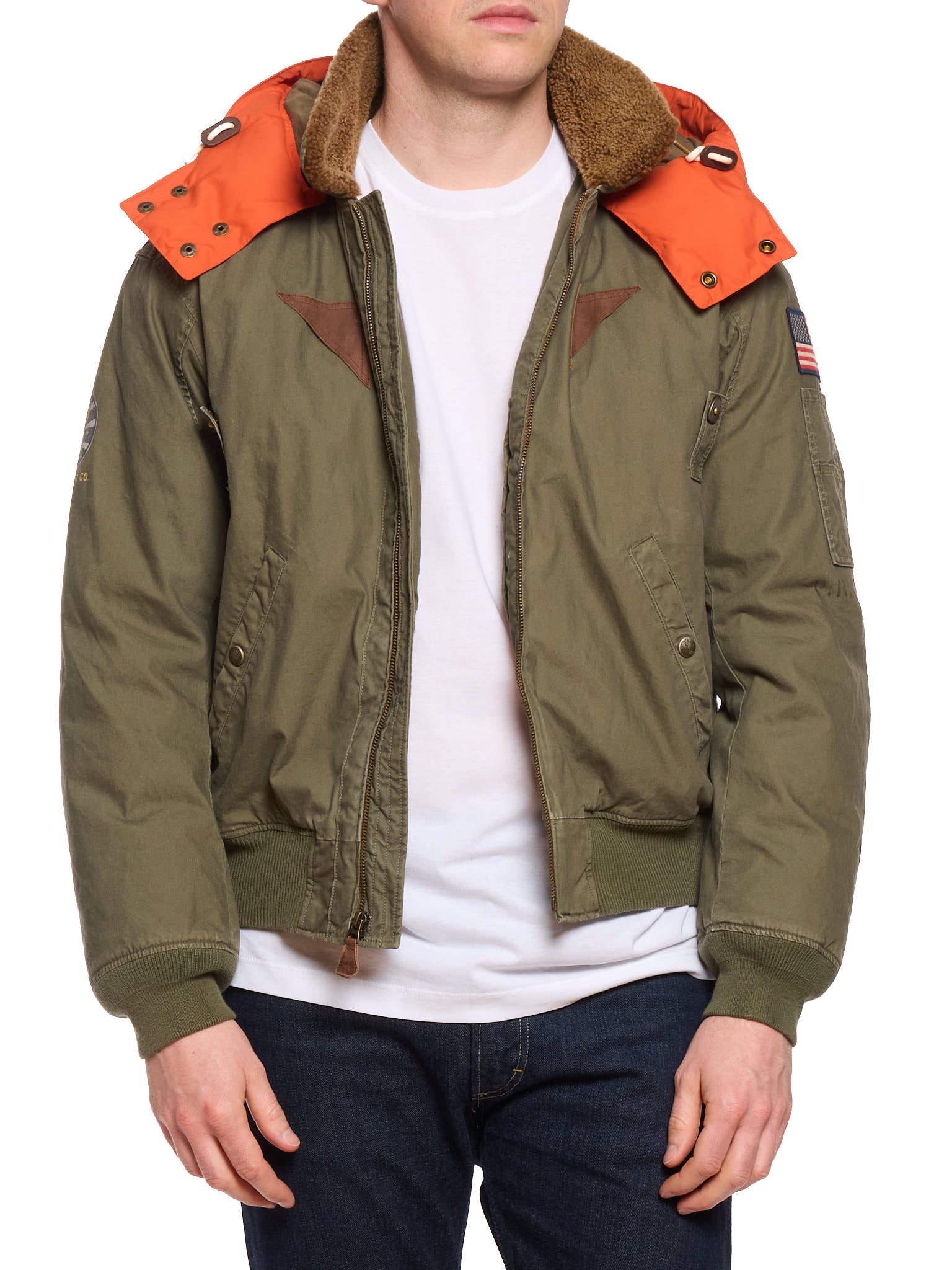 POLO RALPH LAUREN Military Green "B–15" Patch Bomber Jacket