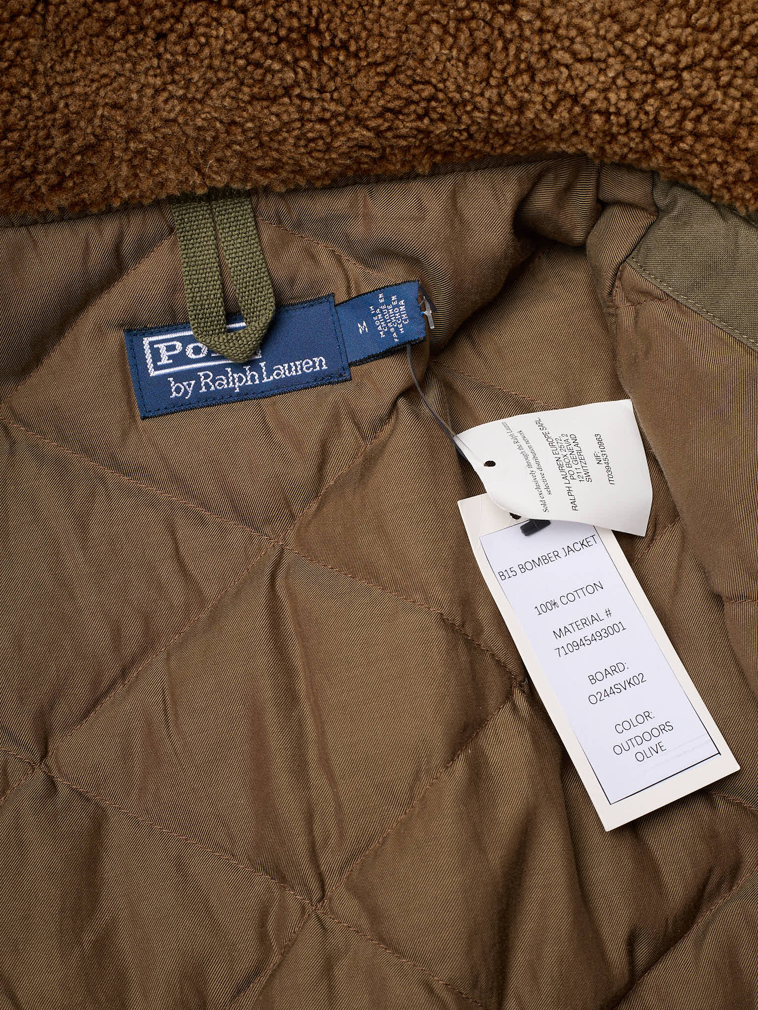 POLO RALPH LAUREN Military Green "B–15" Patch Bomber Jacket