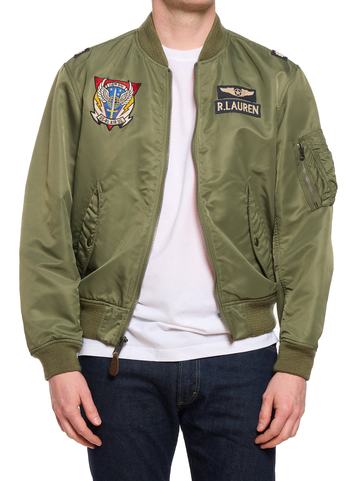 POLO RALPH LAUREN Military Green "Ma–1" Patch Flight Bomber Jacket