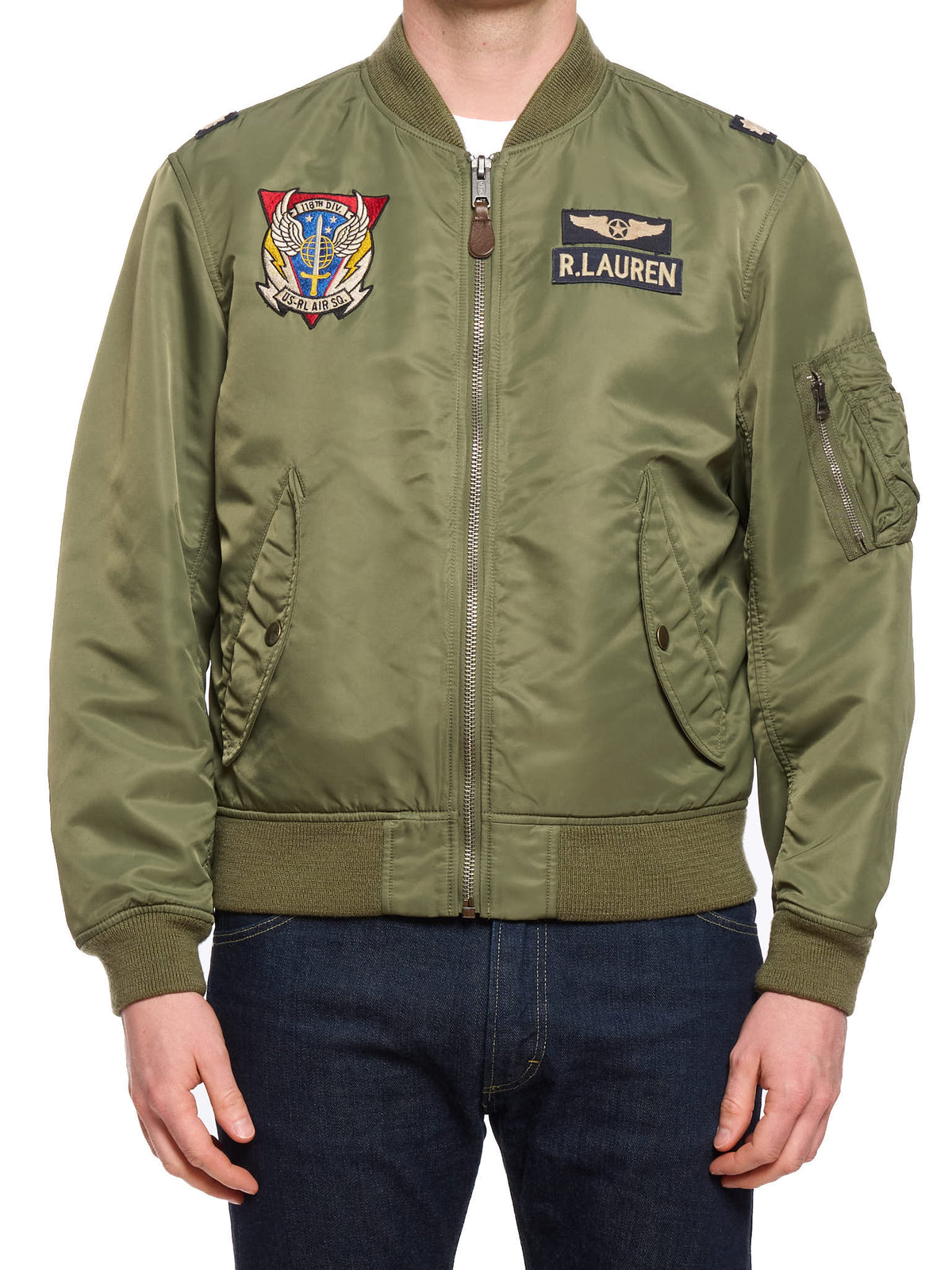 POLO RALPH LAUREN Military Green "Ma–1" Patch Flight Bomber Jacket