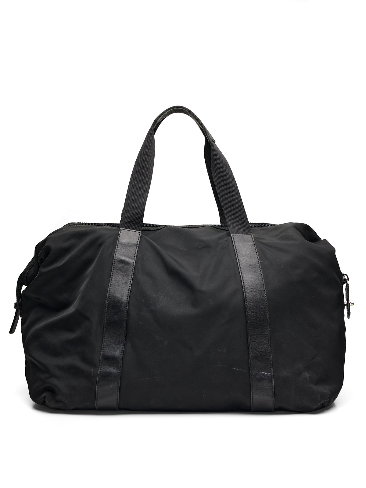 Vintage PRADA Black Nylon & Leather Duffel Travel Bag
