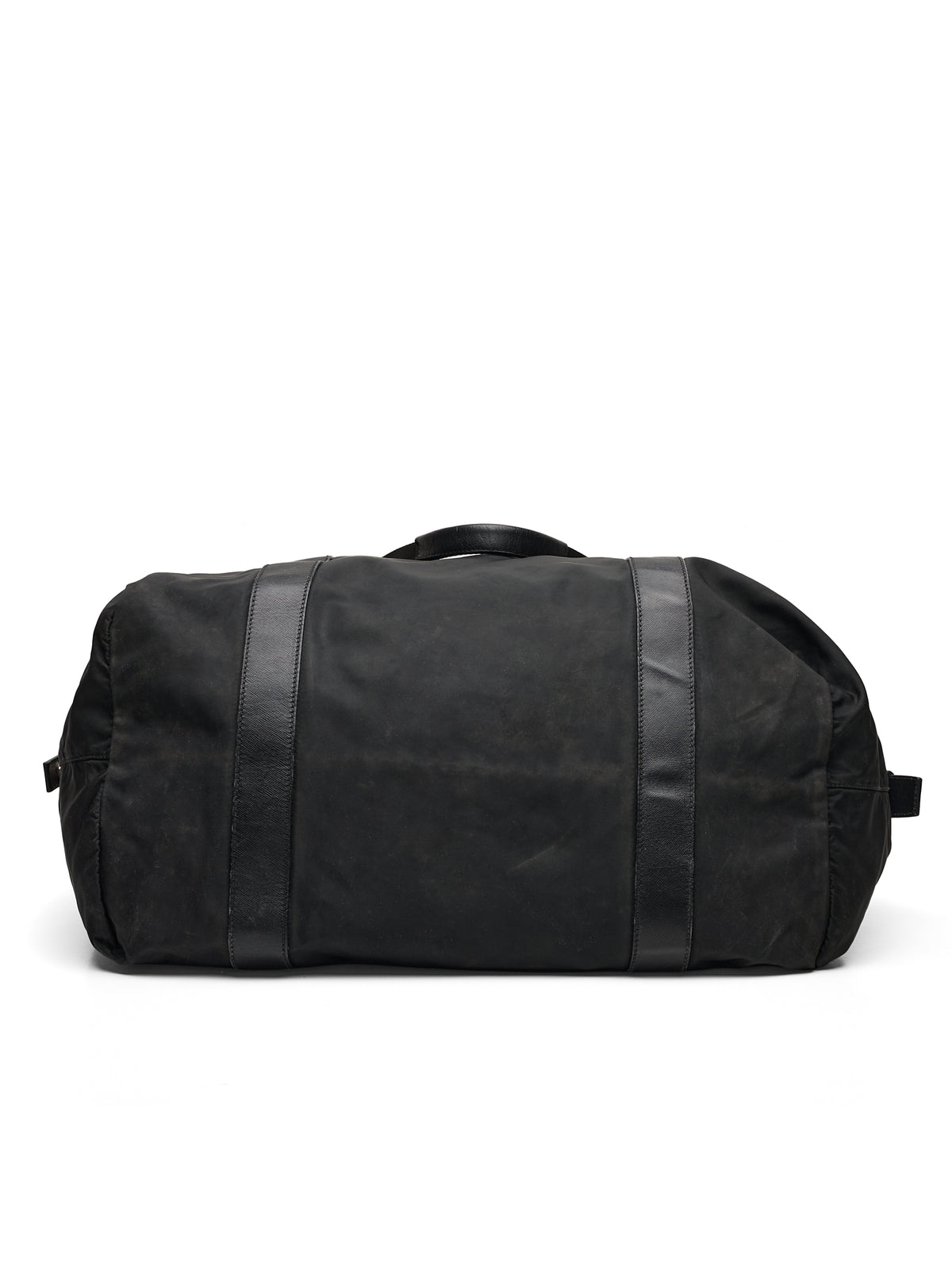 Vintage PRADA Black Nylon & Leather Duffel Travel Bag