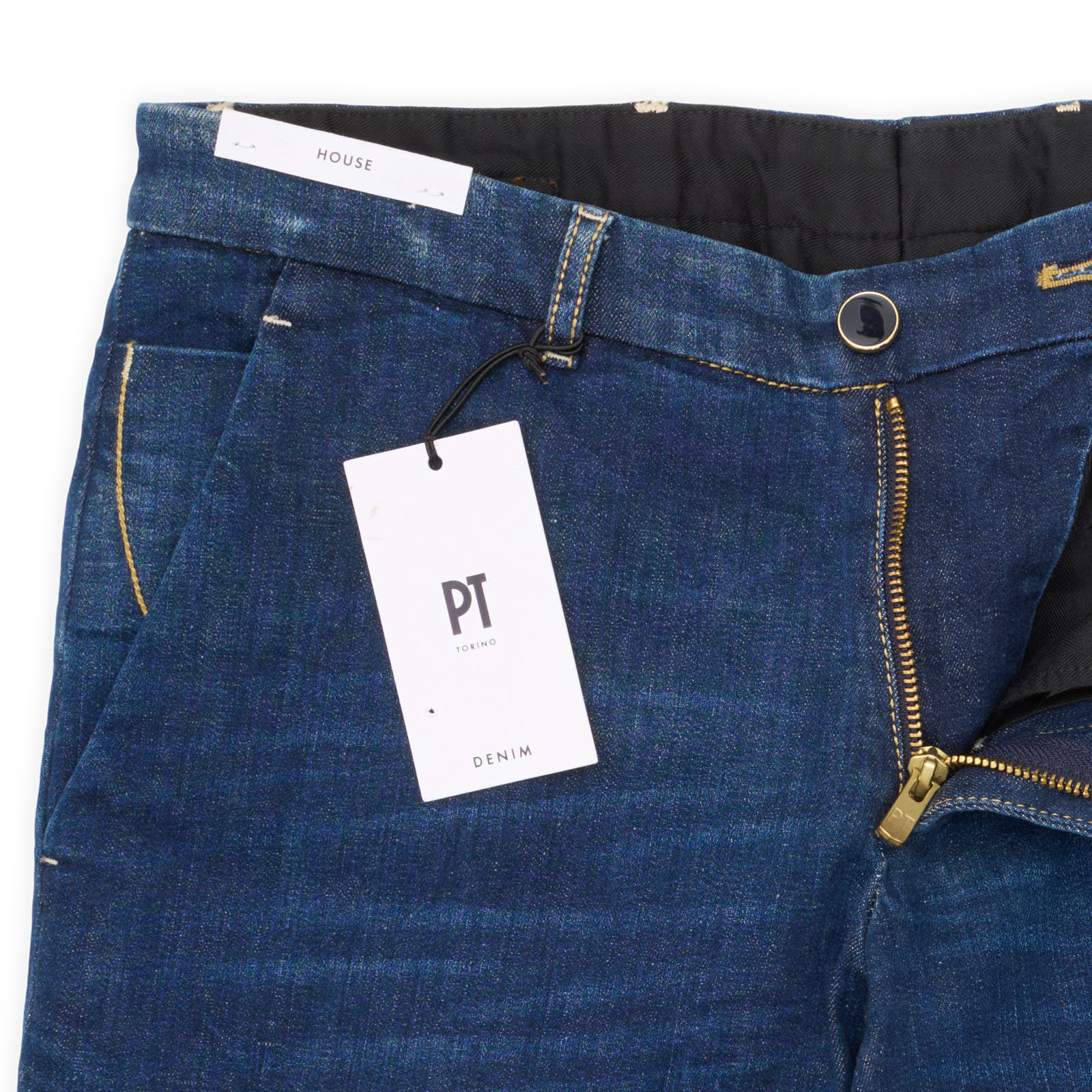 PT05 "House" Indigo Blue Cotton Stretch Slim Fit Denim Jeans NEW US 30