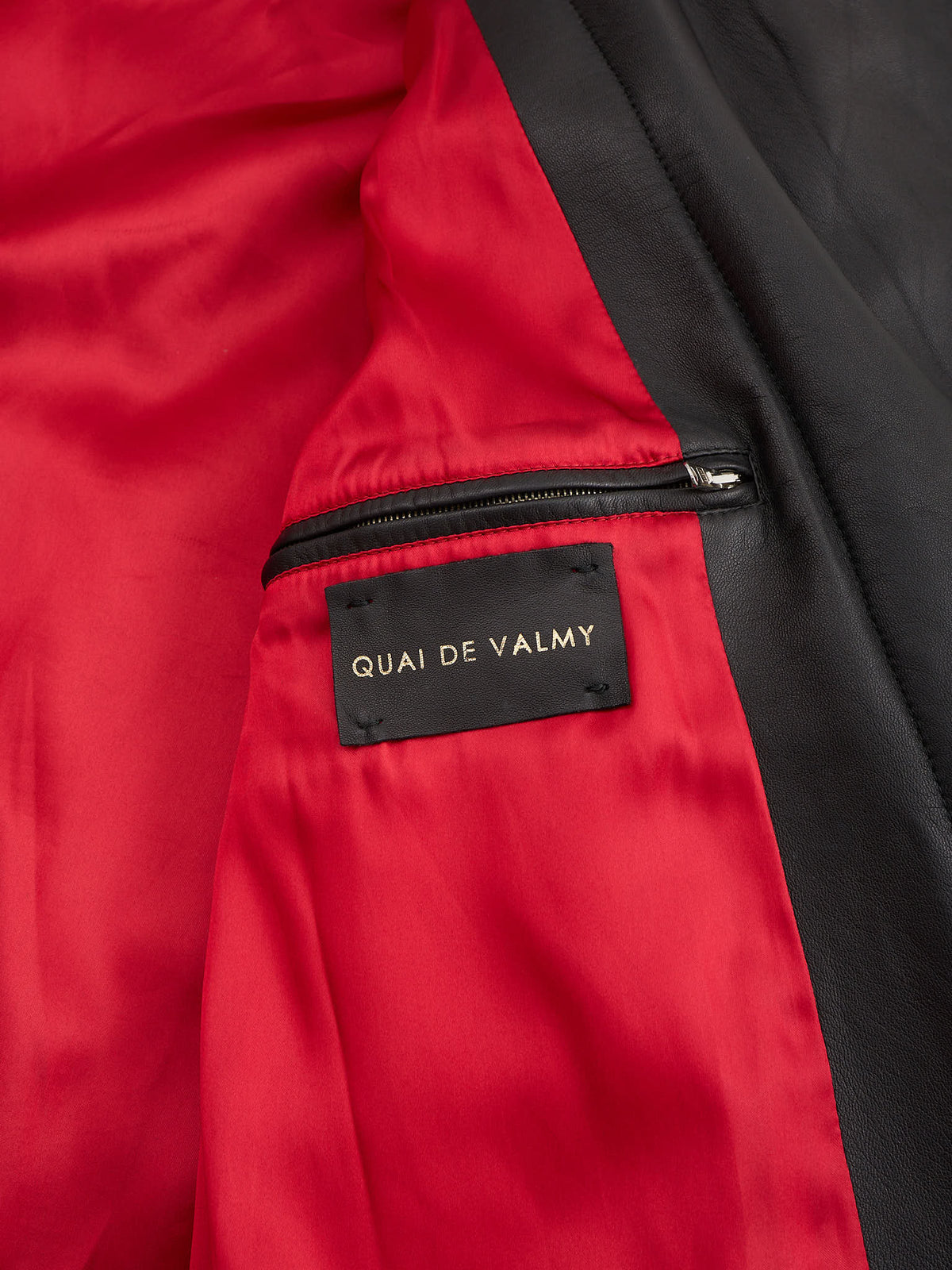 QUAI DE VALMY by SERAPHIN Black Lambskin Leather Motorcycle Jacket