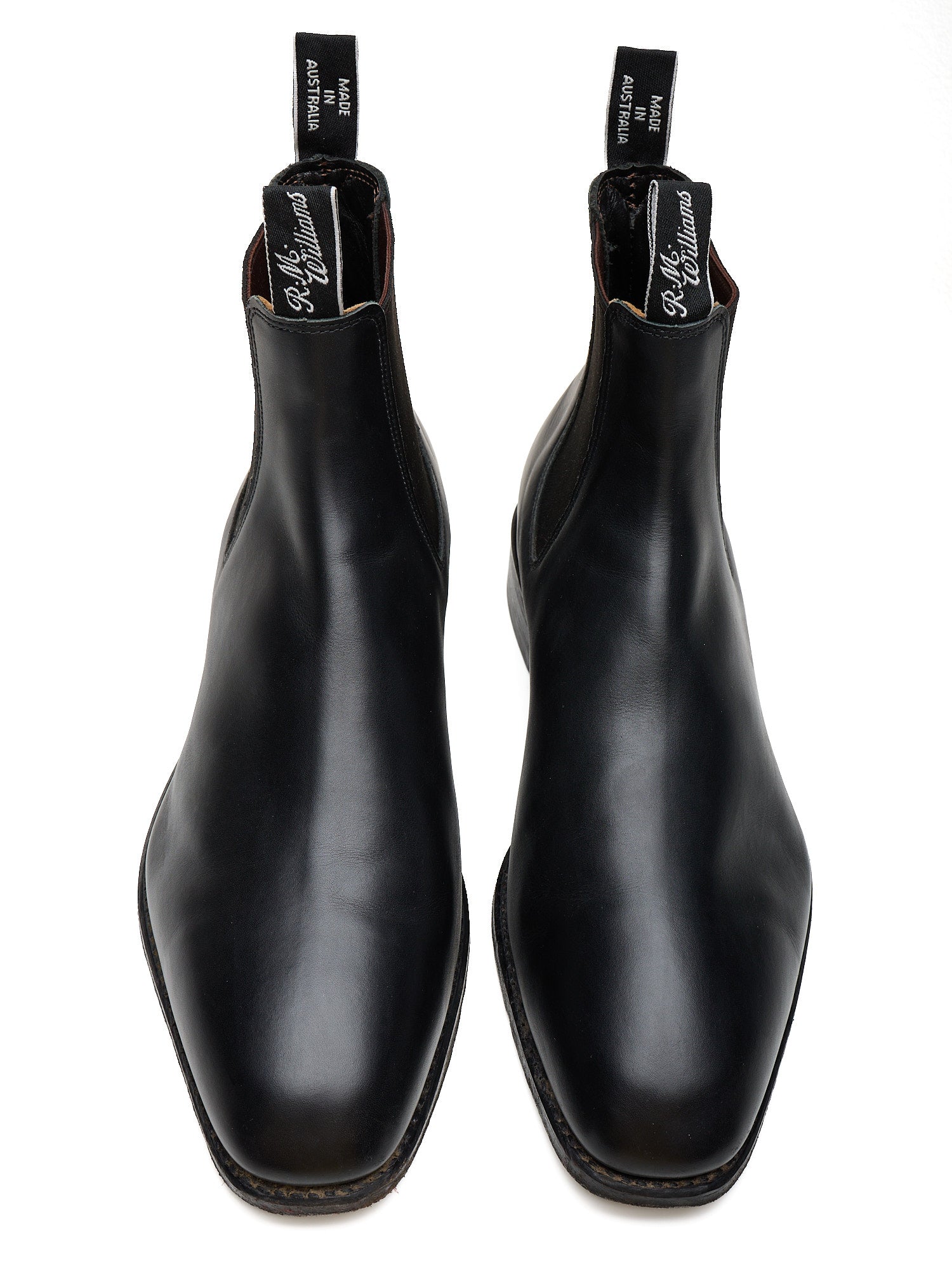 R. M. WILLIAMS Australia Signature Craftsman Black French Veal-Calf Chelsea Boots
