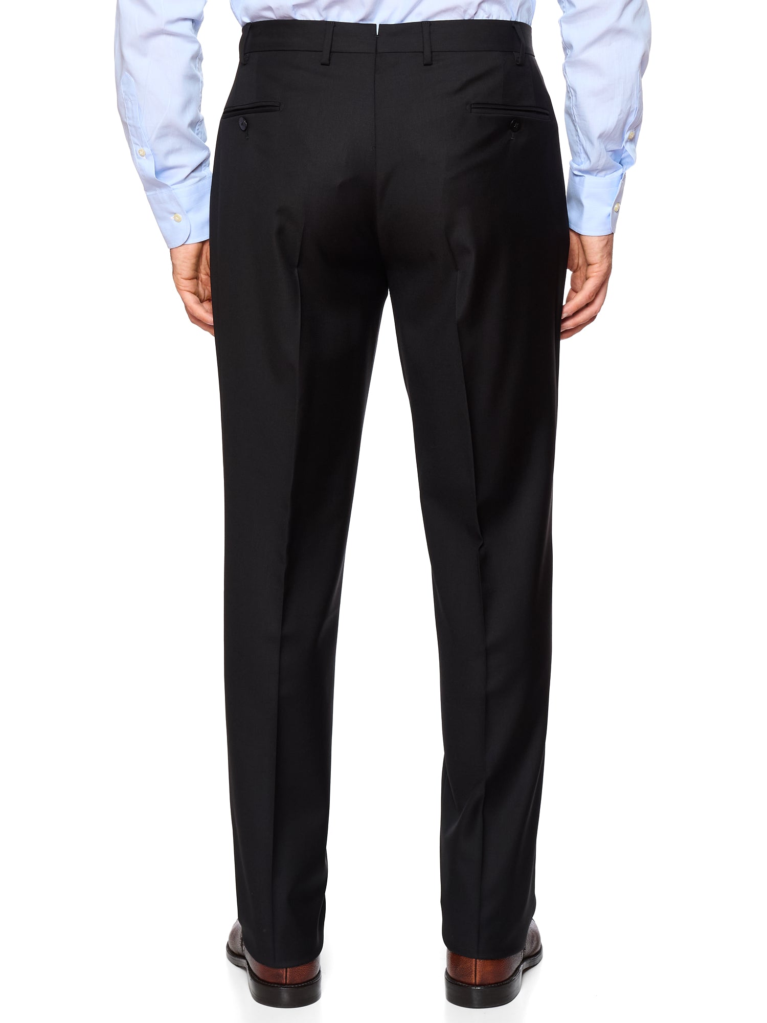 RAFFAELE CARUSO  Black Loro Piana Super 150’s Tasmanian Peak Lapel Suit