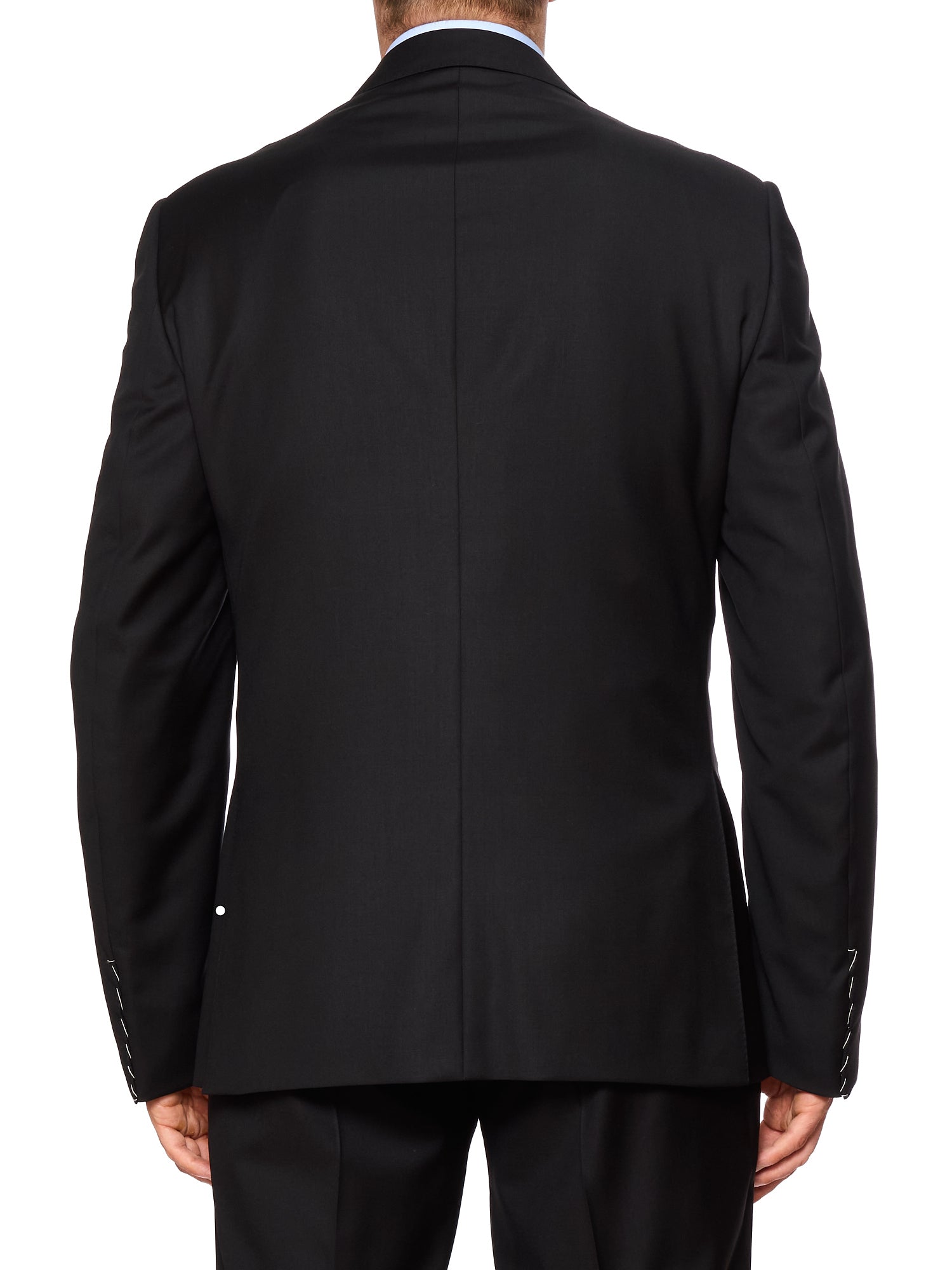 RAFFAELE CARUSO  Black Loro Piana Super 150’s Tasmanian Peak Lapel Suit