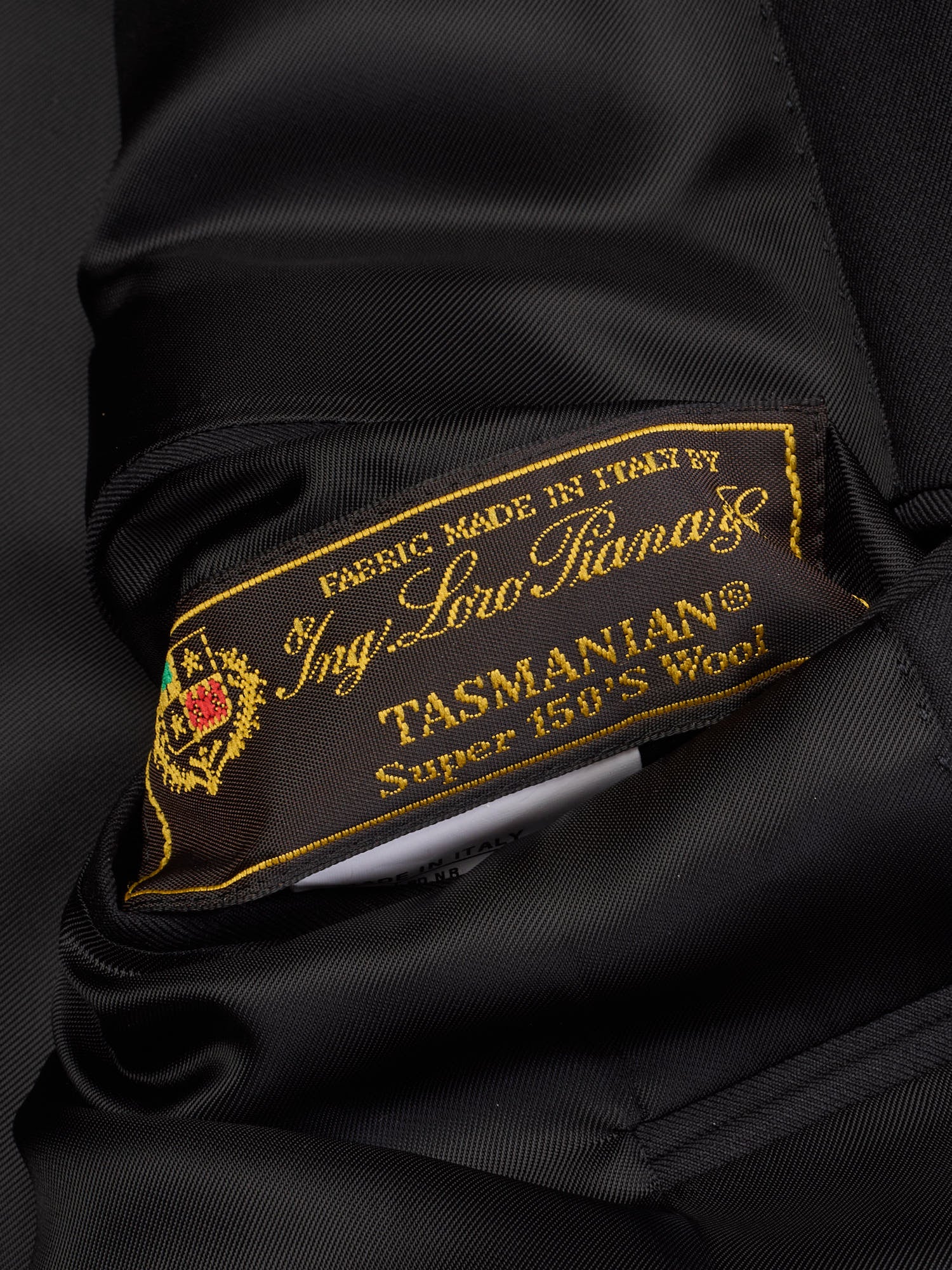 RAFFAELE CARUSO  Black Loro Piana Super 150’s Tasmanian Peak Lapel Suit