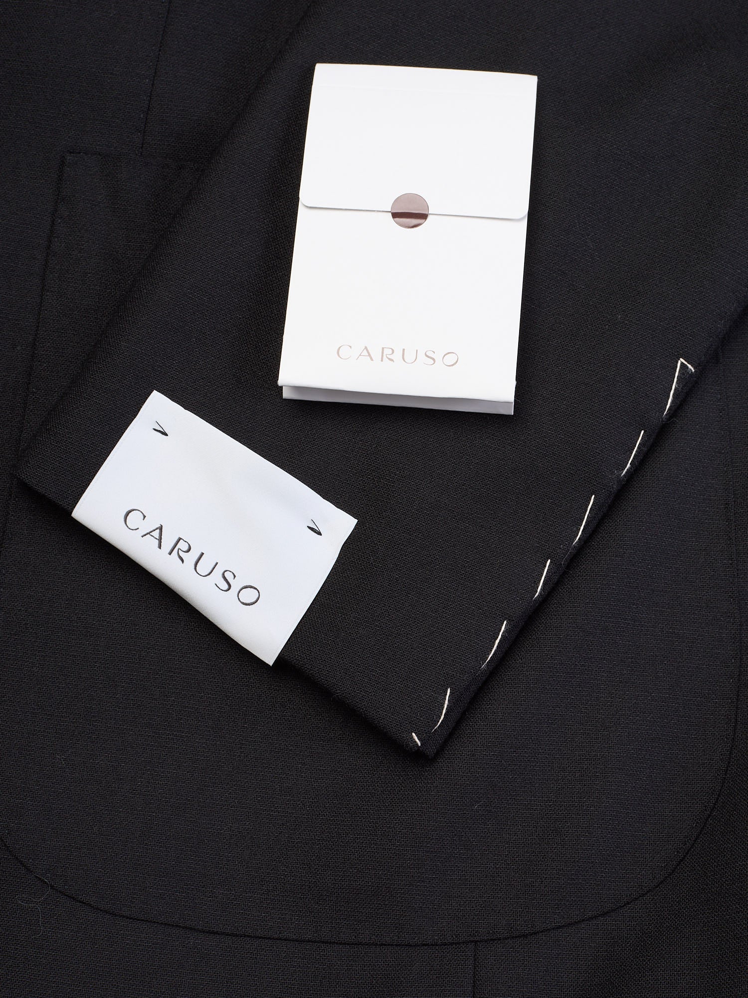 RAFFAELE CARUSO "Aida" Black Houdini Stretch Wool DB Suit NEW