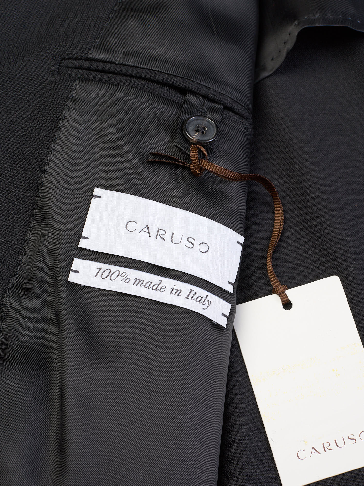 RAFFAELE CARUSO "Aida" Black Houdini Stretch Wool DB Suit NEW
