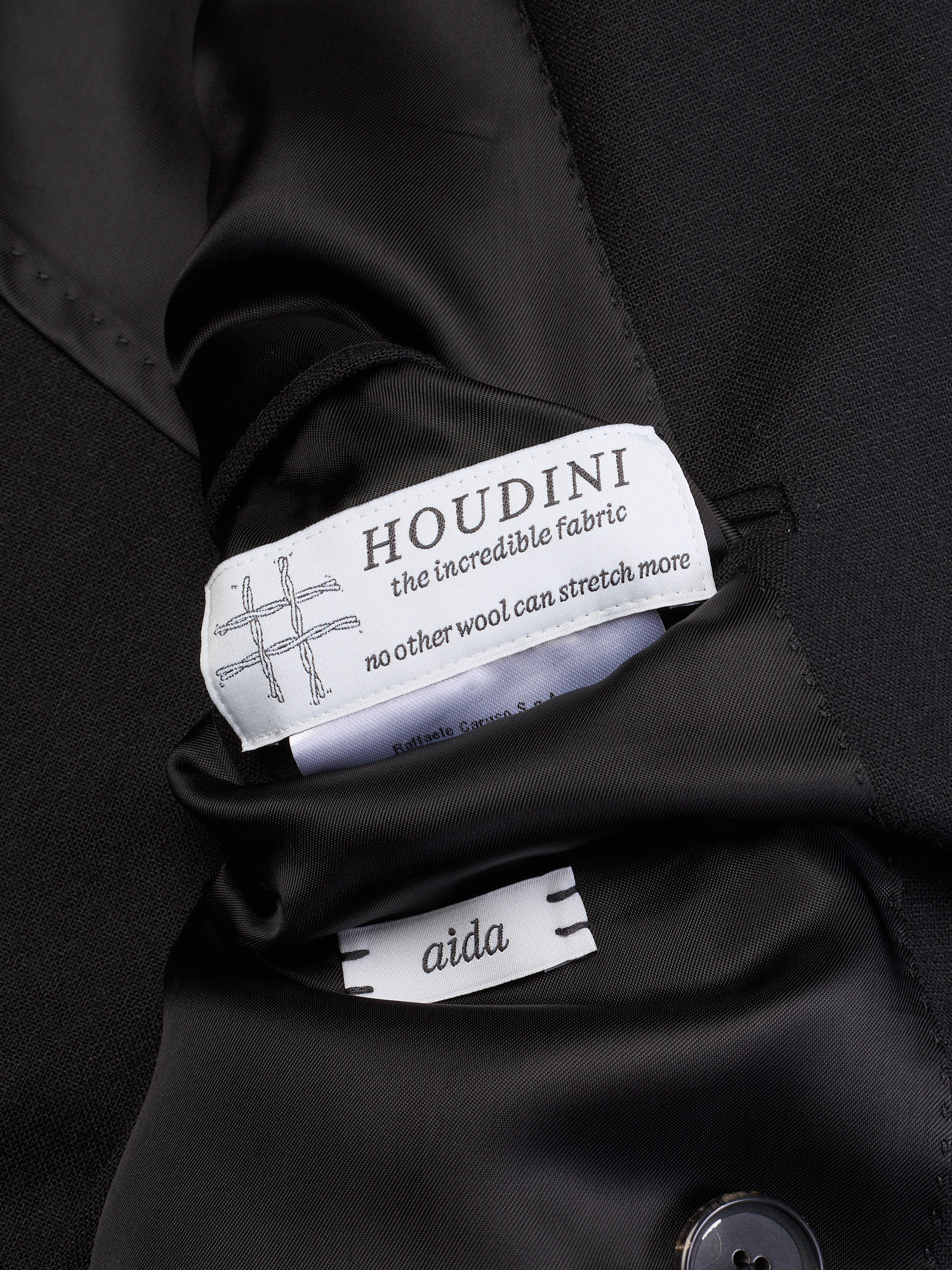 RAFFAELE CARUSO "Aida" Black Houdini Stretch Wool DB Suit NEW