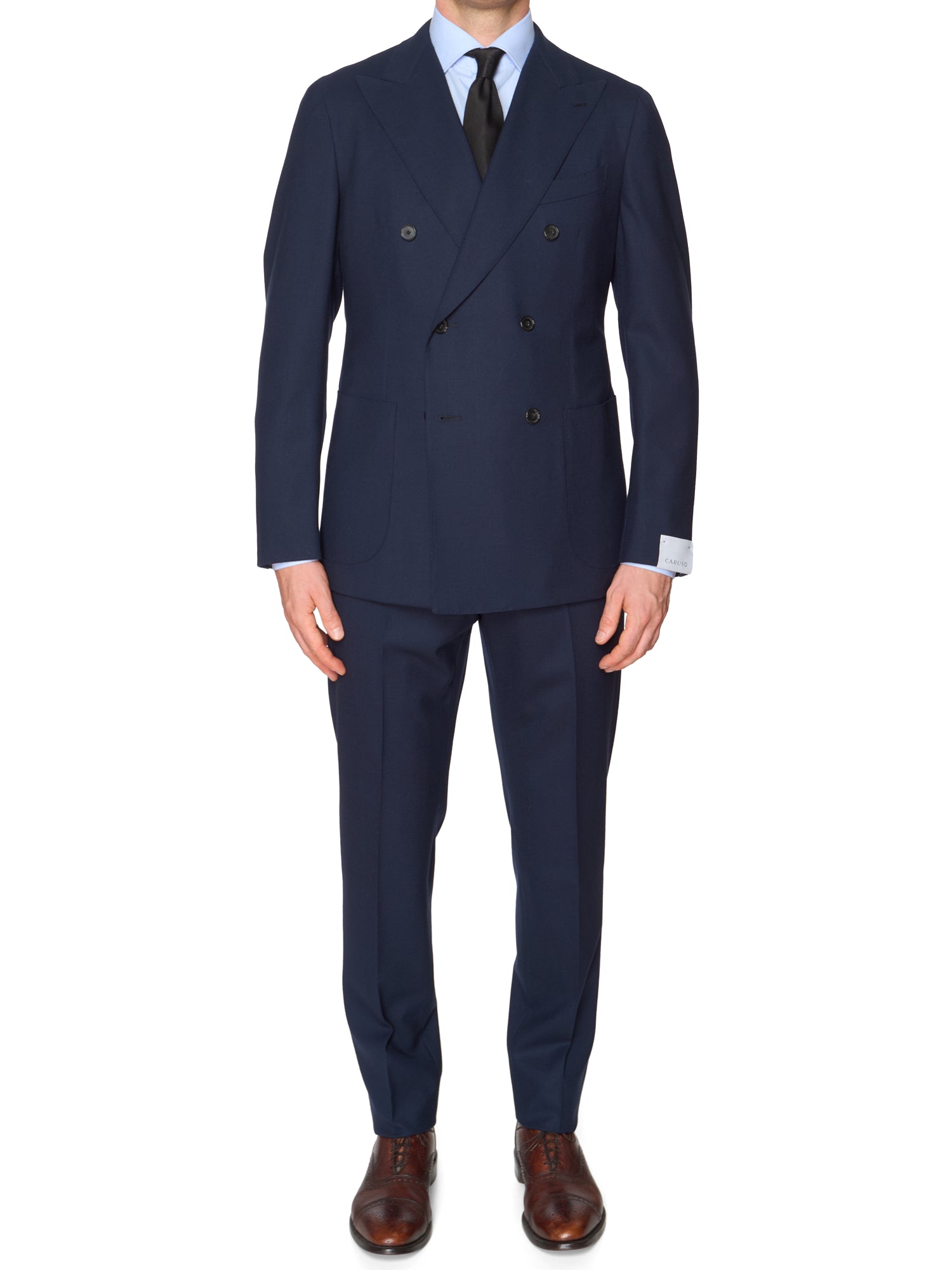 RAFFAELE CARUSO "Aida" Navy Houdini Stretch Wool DB Suit NEW