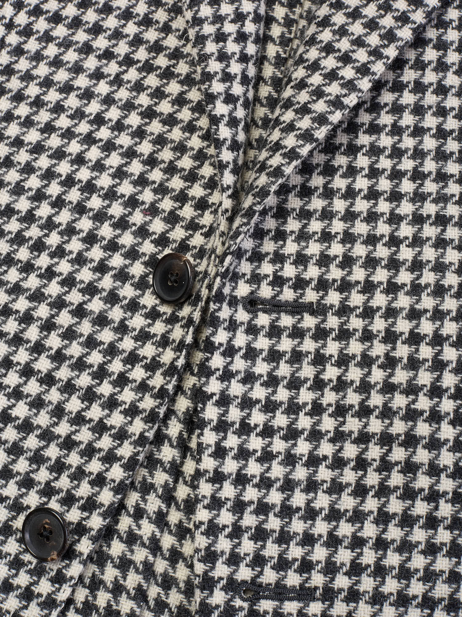 RAFFAELE CARUSO "Aida" Black Houndstooth Wool Blazer Jacket NEW