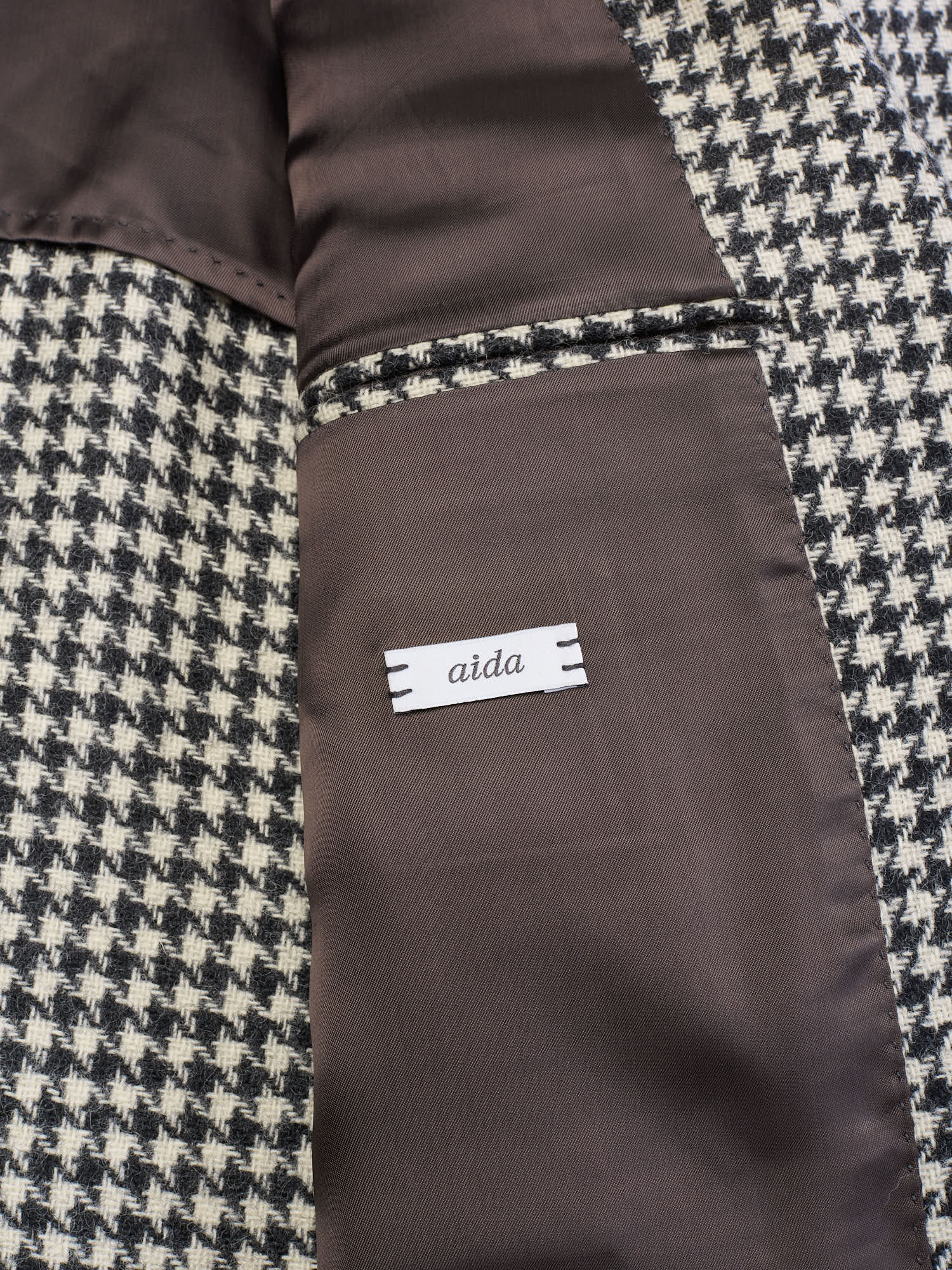 RAFFAELE CARUSO "Aida" Black Houndstooth Wool Blazer Jacket NEW