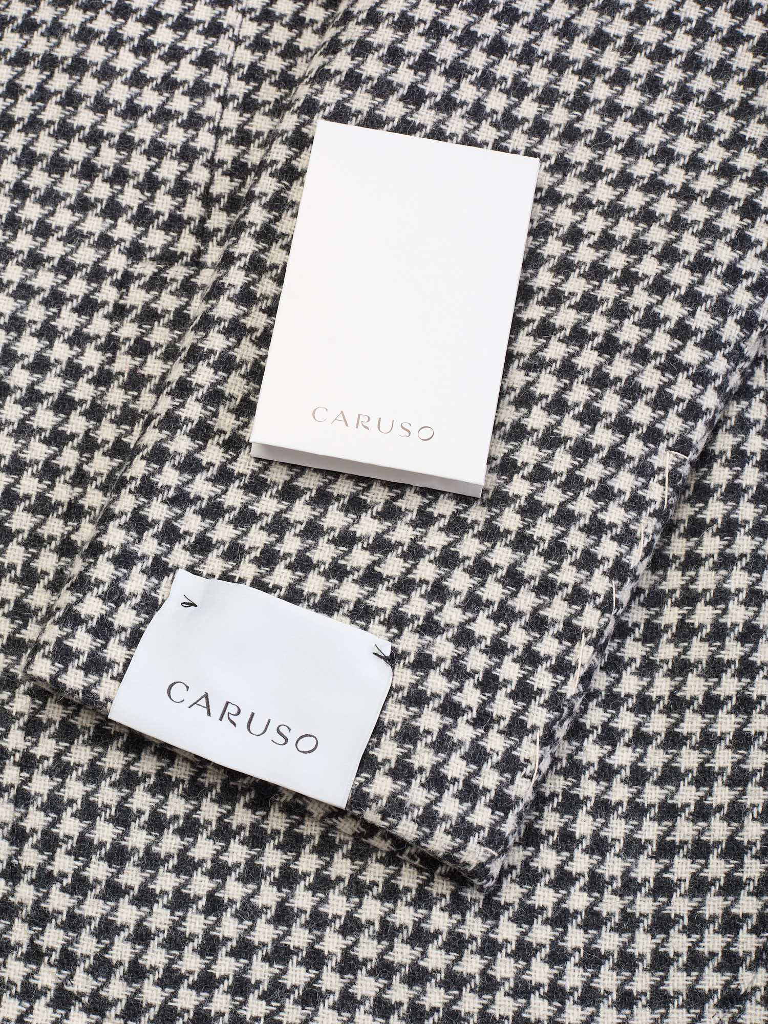 RAFFAELE CARUSO "Aida" Black Houndstooth Wool Blazer Jacket NEW