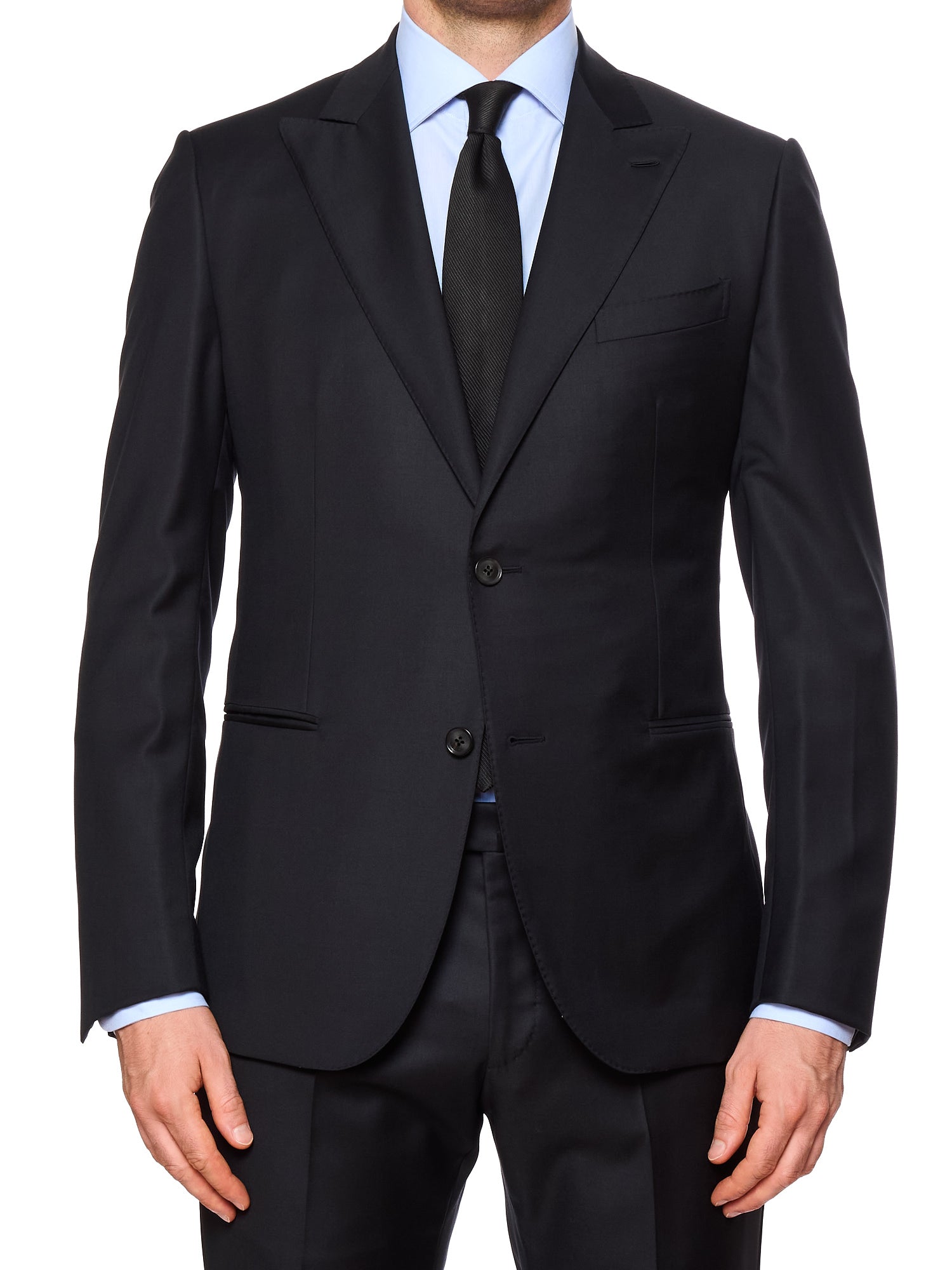 RAFFAELE CARUSO “Manon” Black Loro Piana Super 150's Tasmanian Suit