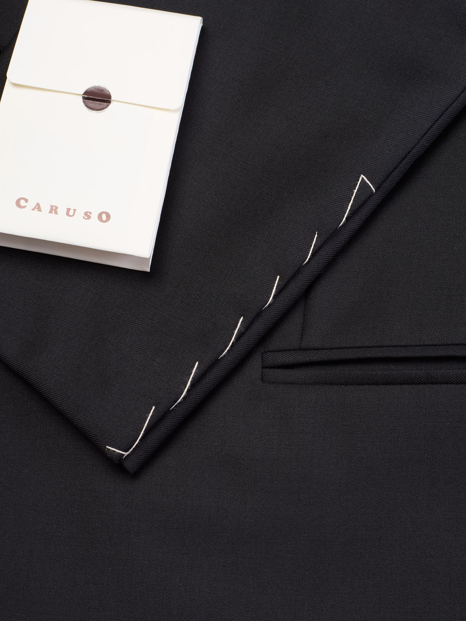 RAFFAELE CARUSO “Manon” Black Loro Piana Super 150’s Tasmanian Suit