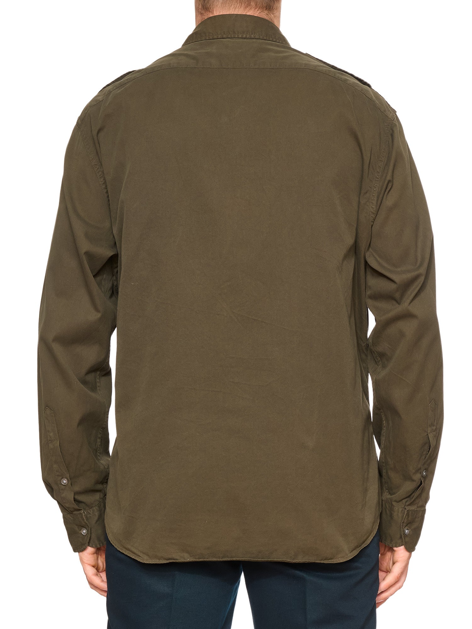 RALPH LAUREN Black Label Olive Green Epaulet Military Safari Shirt US XXL