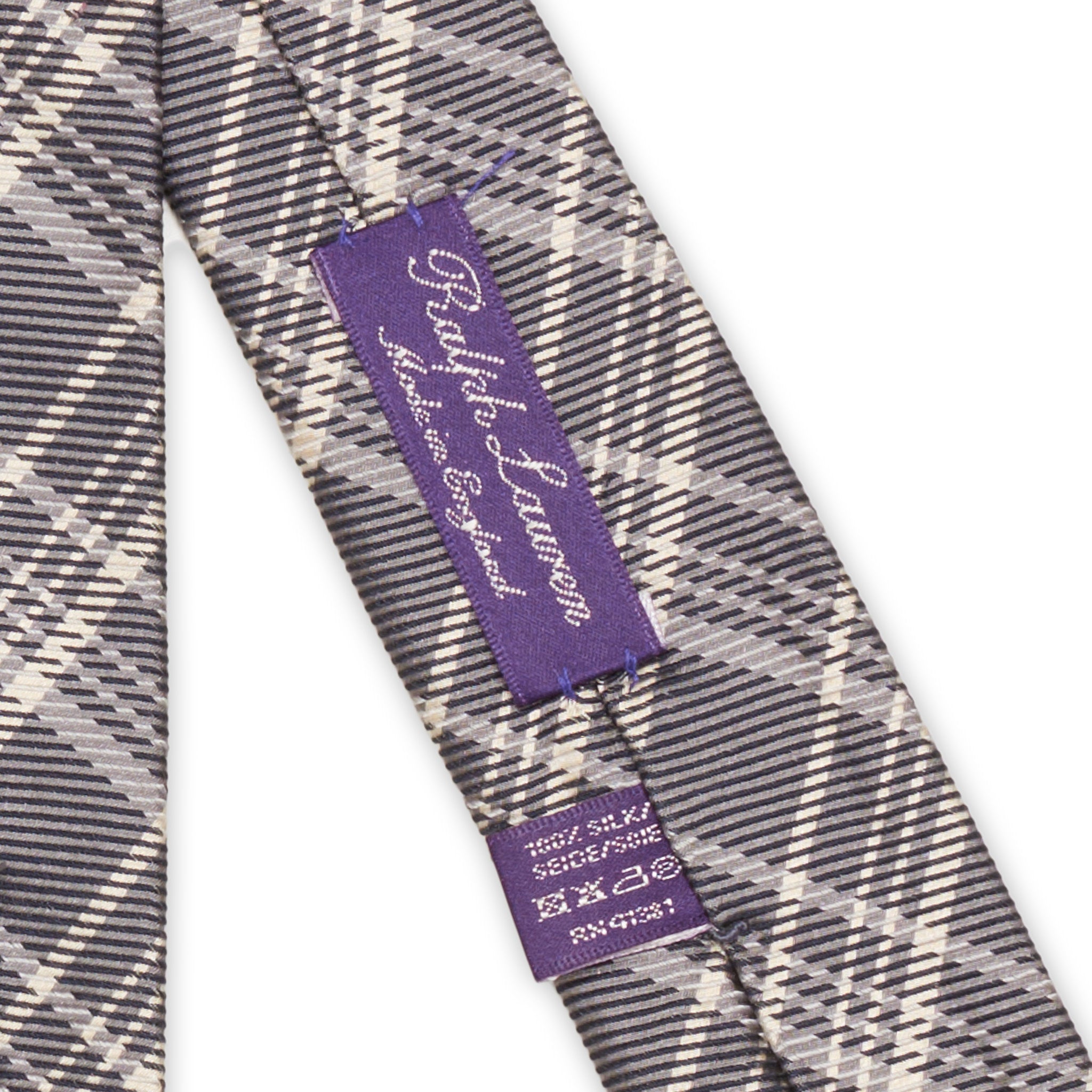 RALPH LAUREN Purple Label England Handmade Prince of Wales Silk Tie Seven Fold NEW