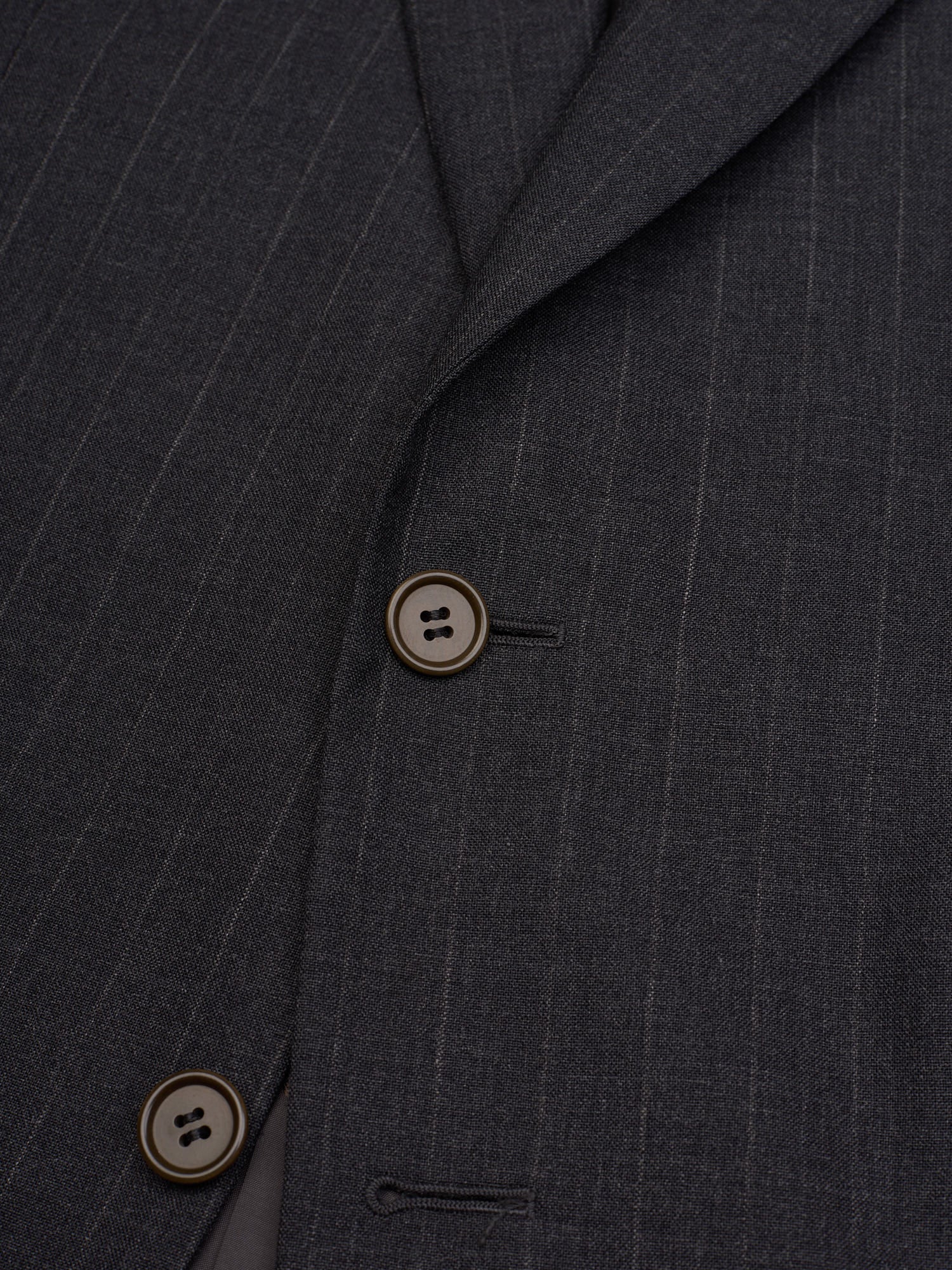 RENOMA Paris Dark Gray Striped Virgin Wool Suit