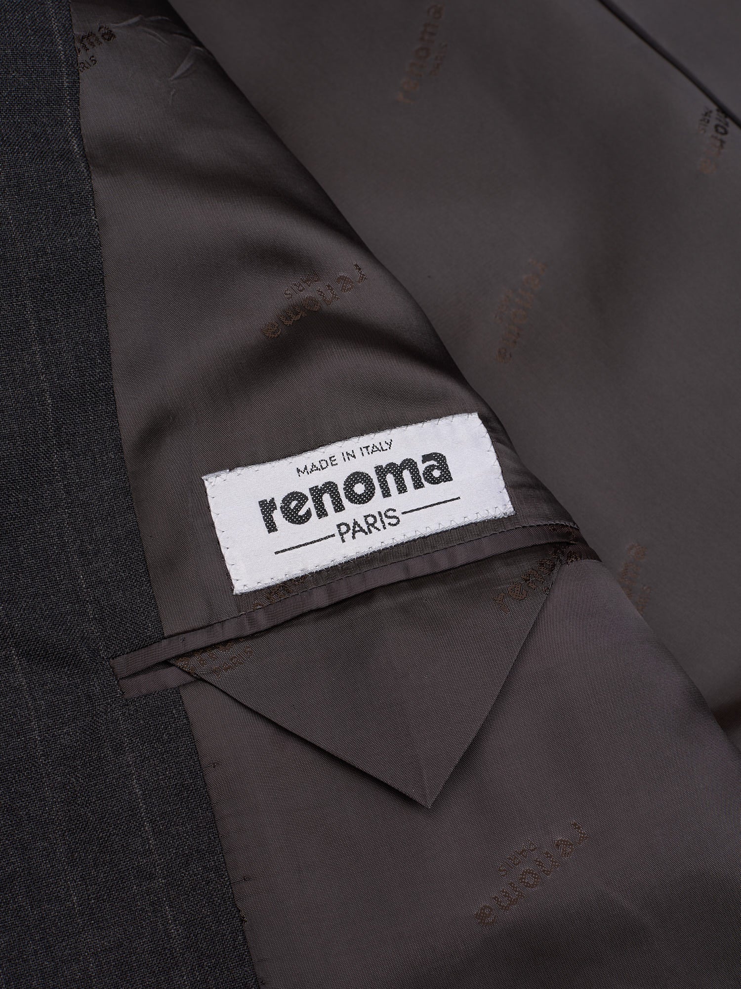 RENOMA Paris Dark Gray Striped Virgin Wool Suit
