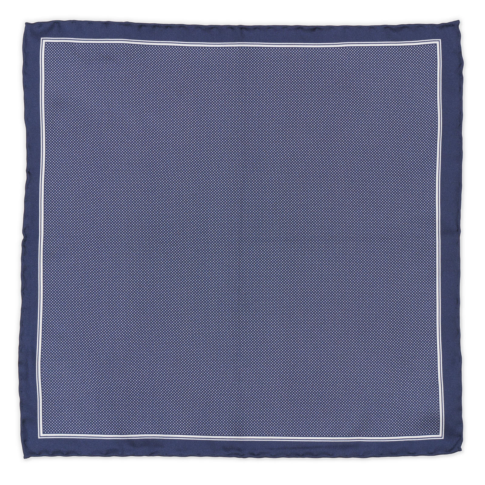 ROSI Handmade Blue Dot Silk Pocket Square NEW 31.5cm x 31.5cm