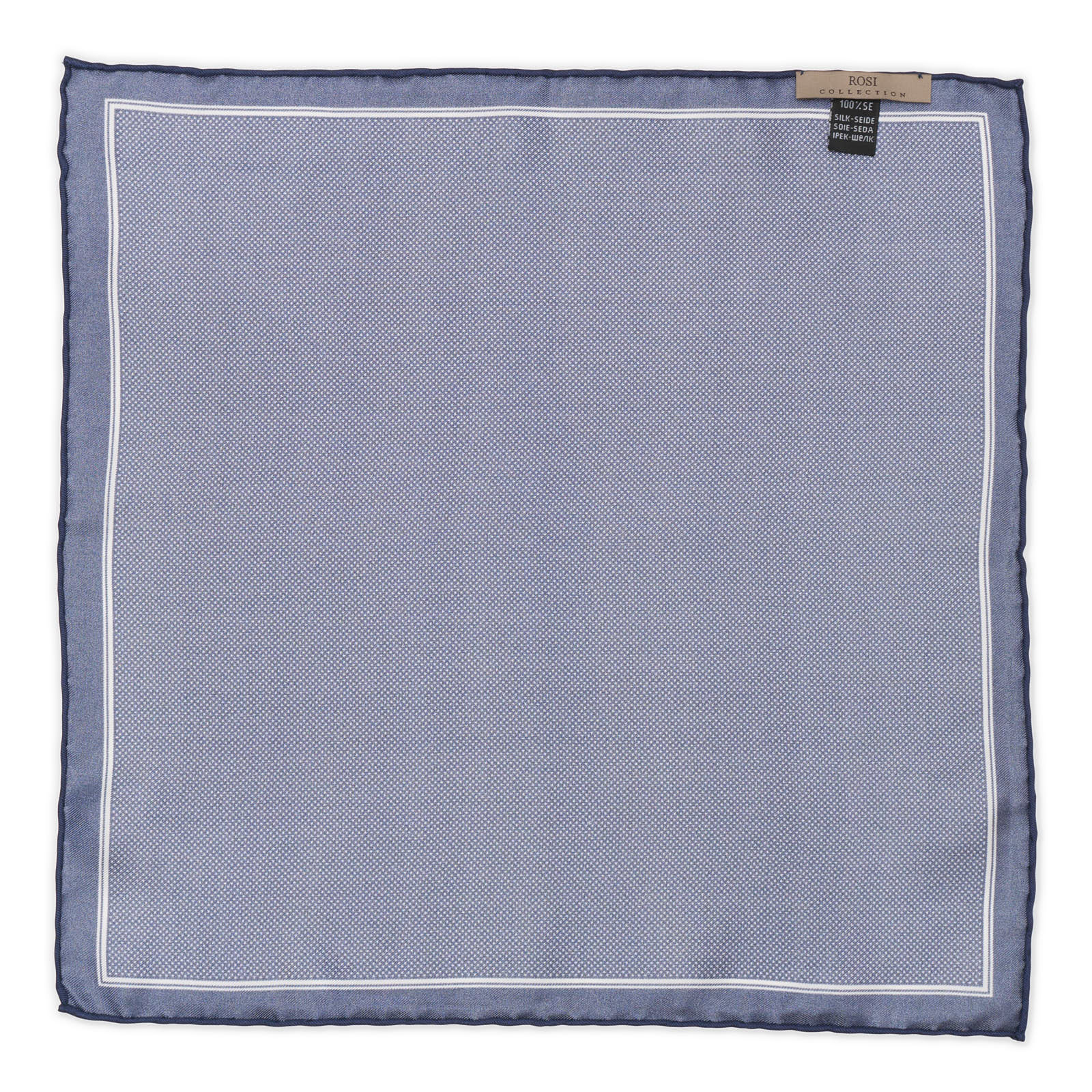 ROSI Handmade Blue Dot Silk Pocket Square NEW 31.5cm x 31.5cm