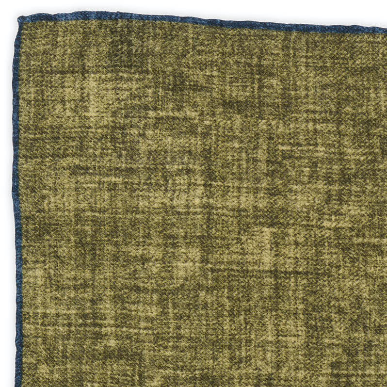 ROSI Handmade Bluish Green Solid Wool Pocket Square NEW 31cm x 31cm