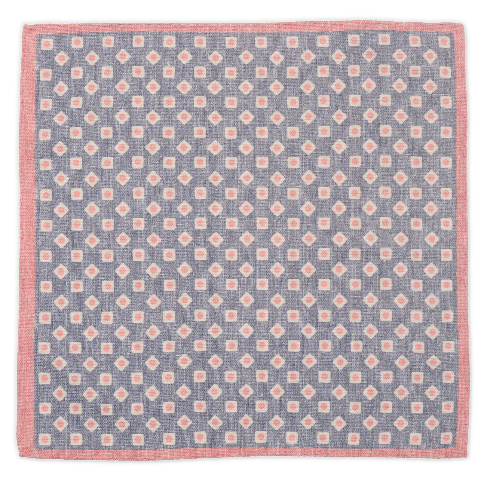 ROSI Handmade Multicolor Solid-Geometric Cotton-Linen Pocket Square Double Sided