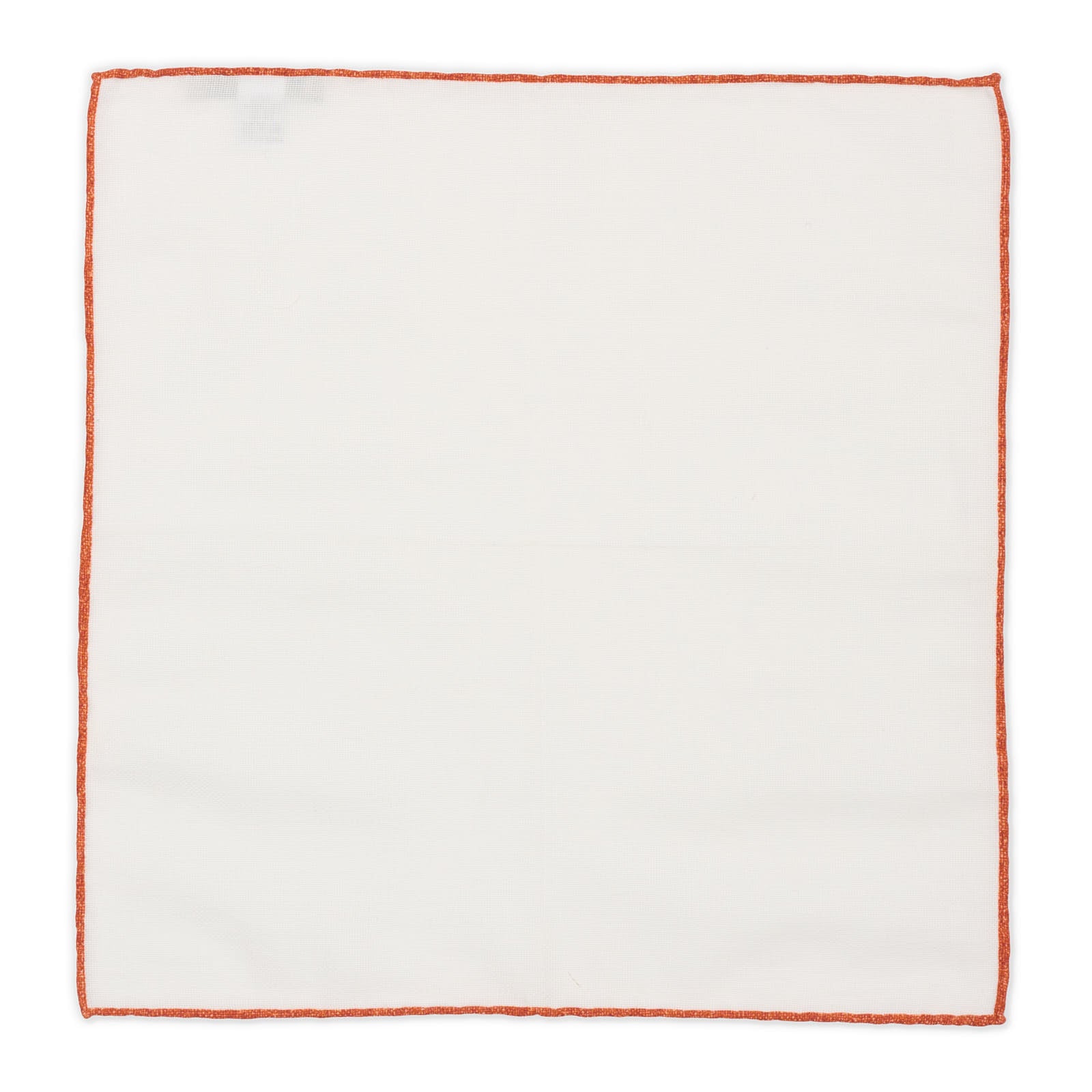 ROSI Handmade White-Orange Solid Cotton Pocket Square NEW 31cm x 31cm