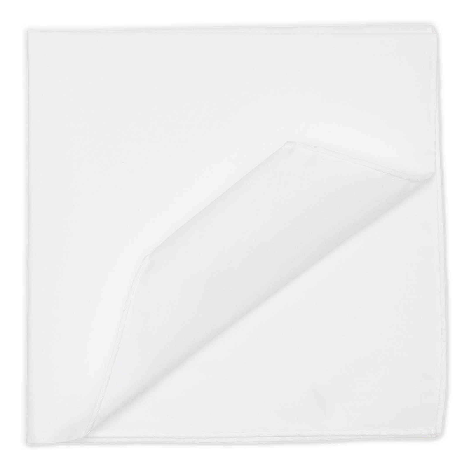 VANNUCCI Milano Hand-Rolled White Cotton Pocket Square NEW 48cm x 48cm