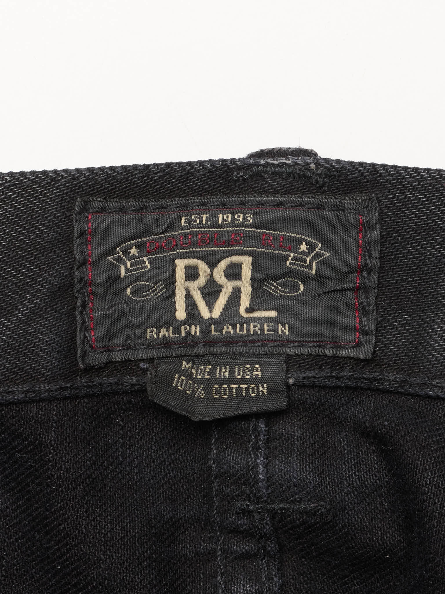 RRL RALPH LAUREN Double RL Black Slim Straight Fit Jeans USA 34x32