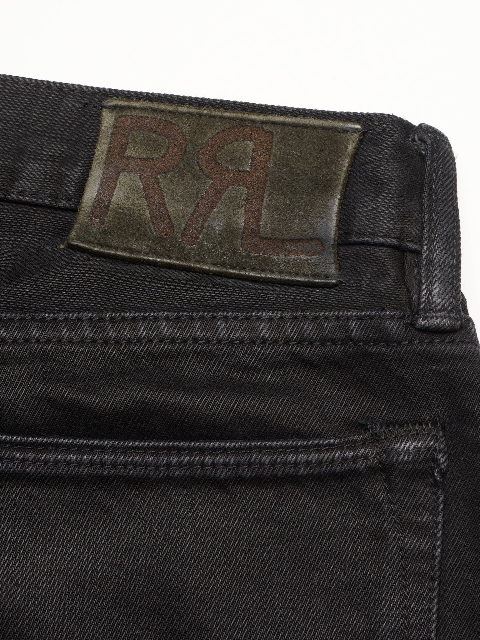 RRL RALPH LAUREN Double RL Black Slim Straight Fit Jeans USA 34x32