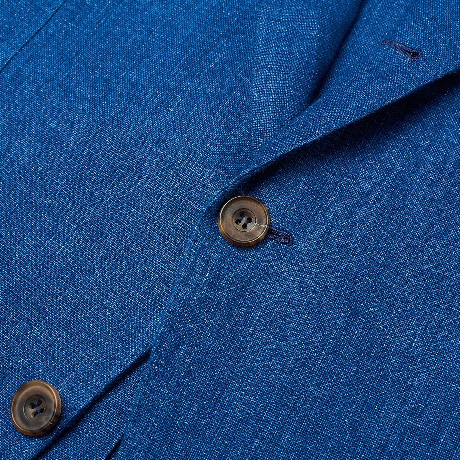 RUBINACCI LH Handmade Bespoke Blue Linen-Cotton Hopsack Jacket EU 50 NEW US 40 Slim RUBINACCI