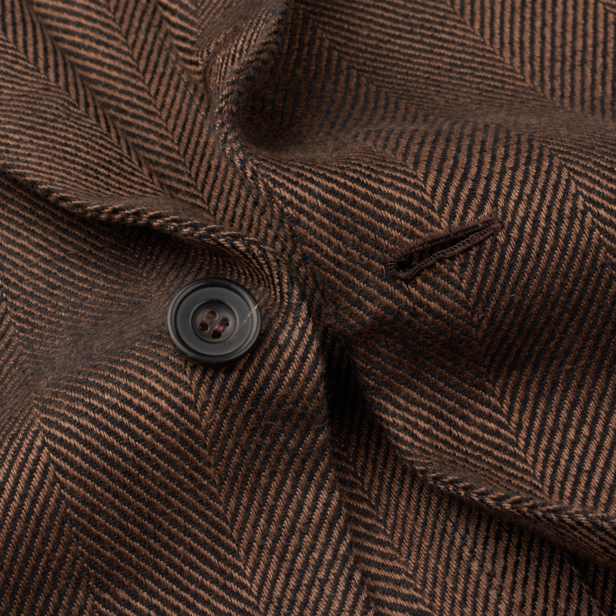 RUBINACCI LH Handmade Bespoke Brown Herringbone Cotton-Linen Jacket EU 50 NEW US 40 RUBINACCI